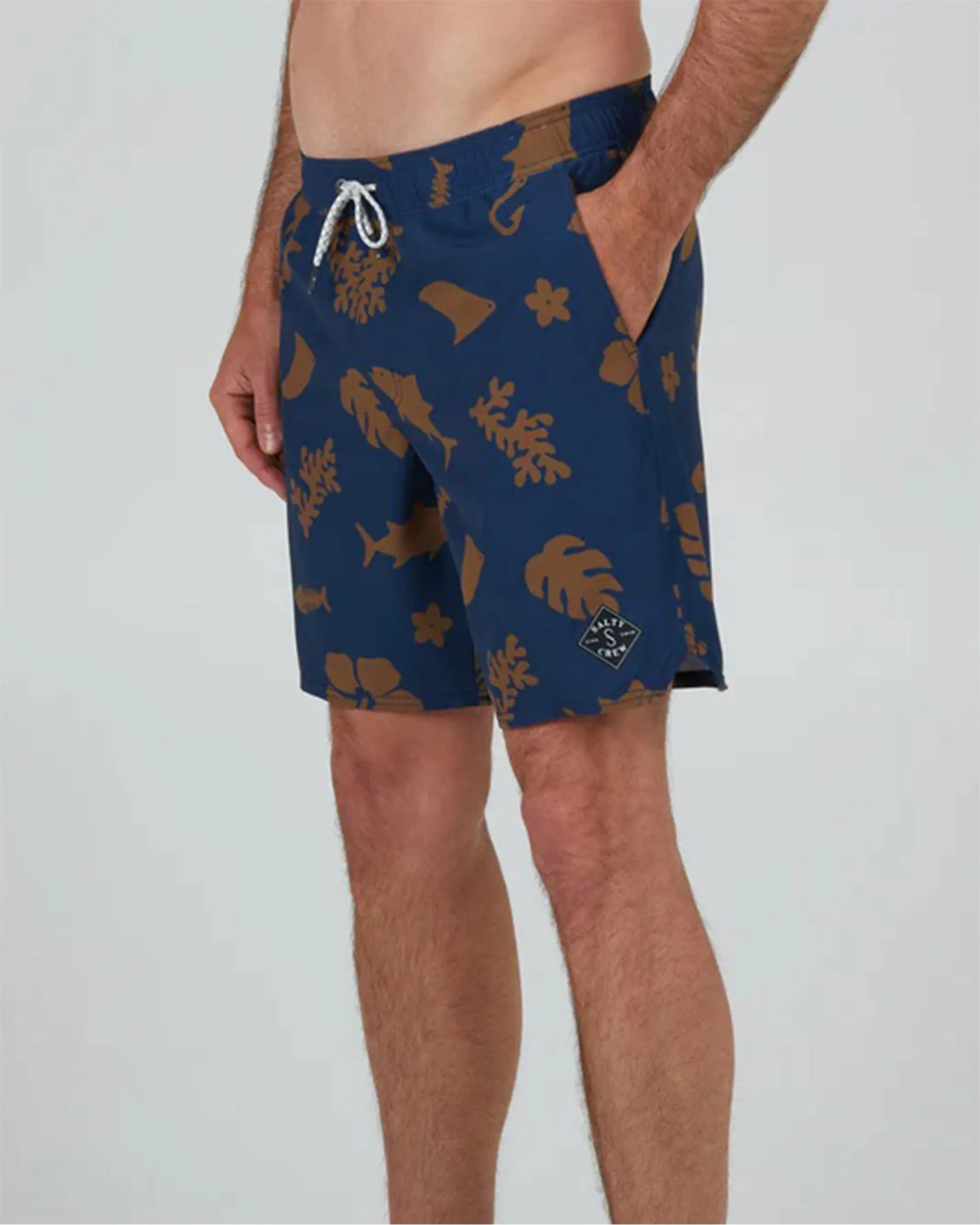 Short de bain élastique Lowtide - Marine/Or
