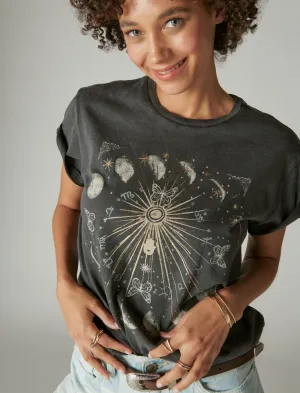 Lucky Brand Sun Boyfriend Tee Jet Black Lucky Brand