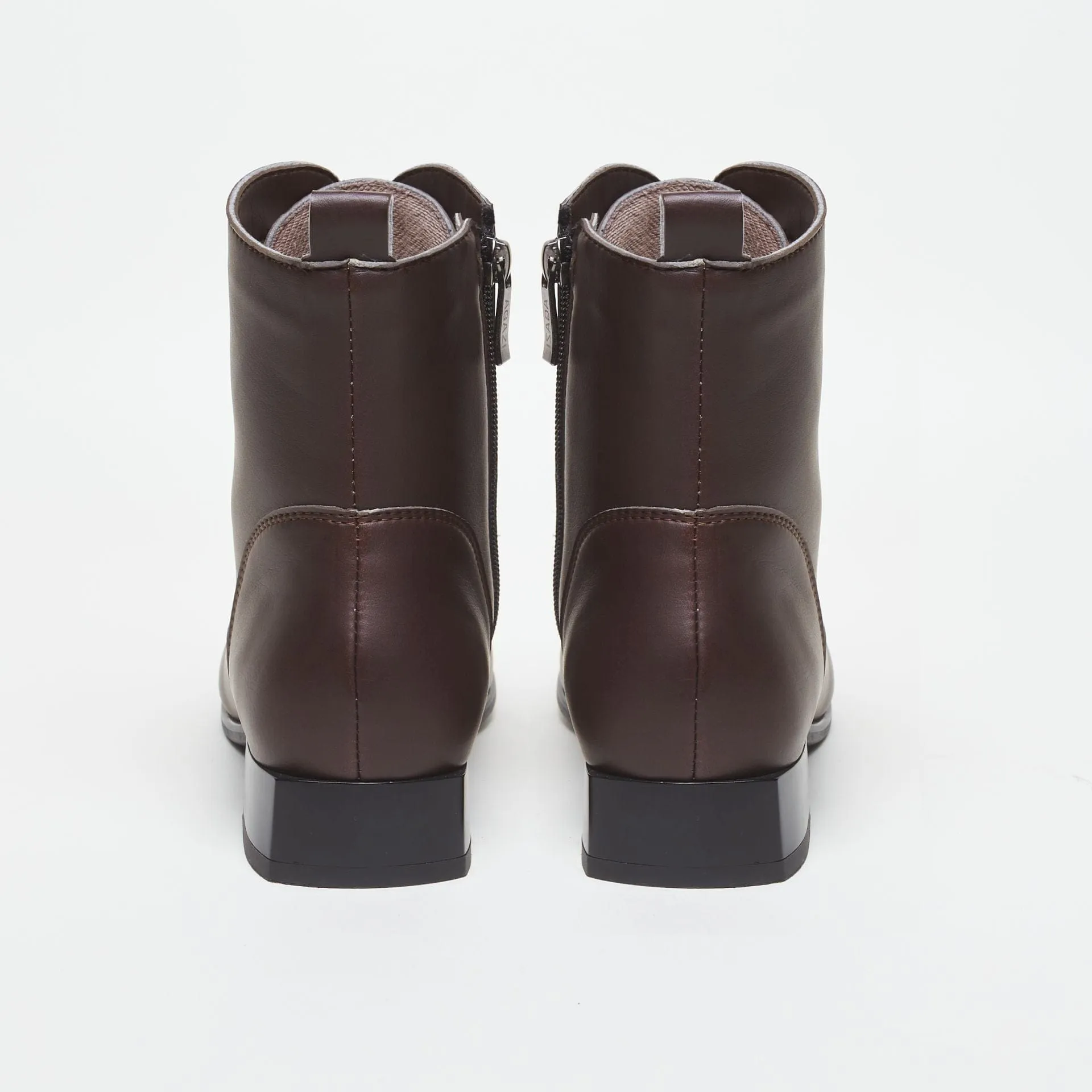 Bottes chelsea en similicuir végane Lui à lacets | Chocolat