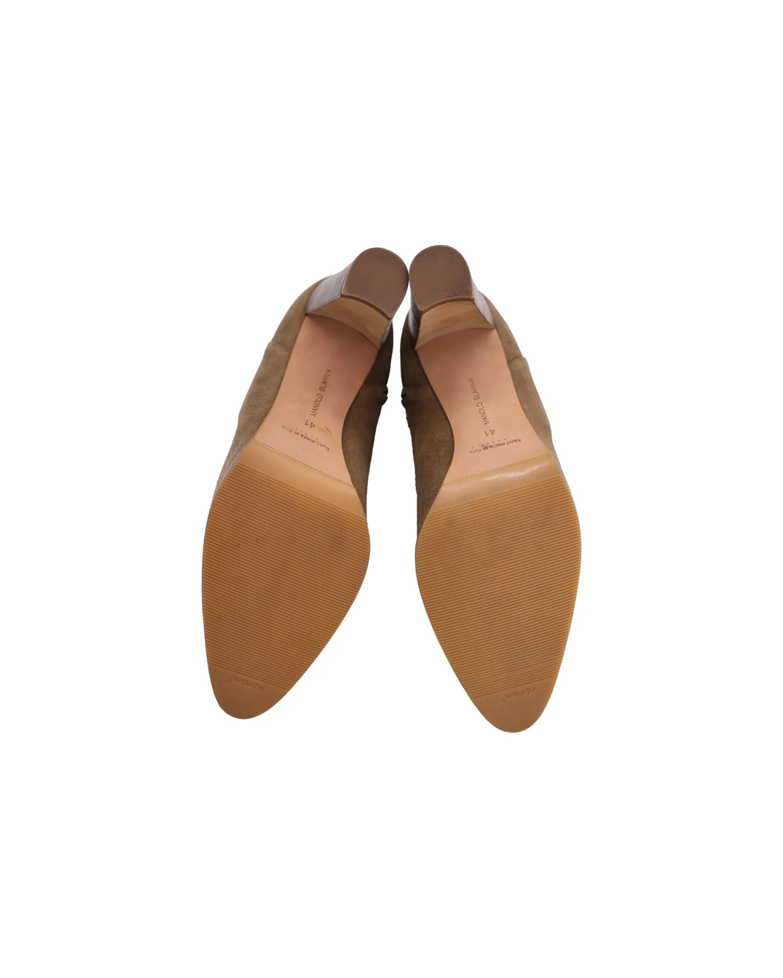 Bottes chelsea Manolo Blahnik Brusta à tige basse en daim marron