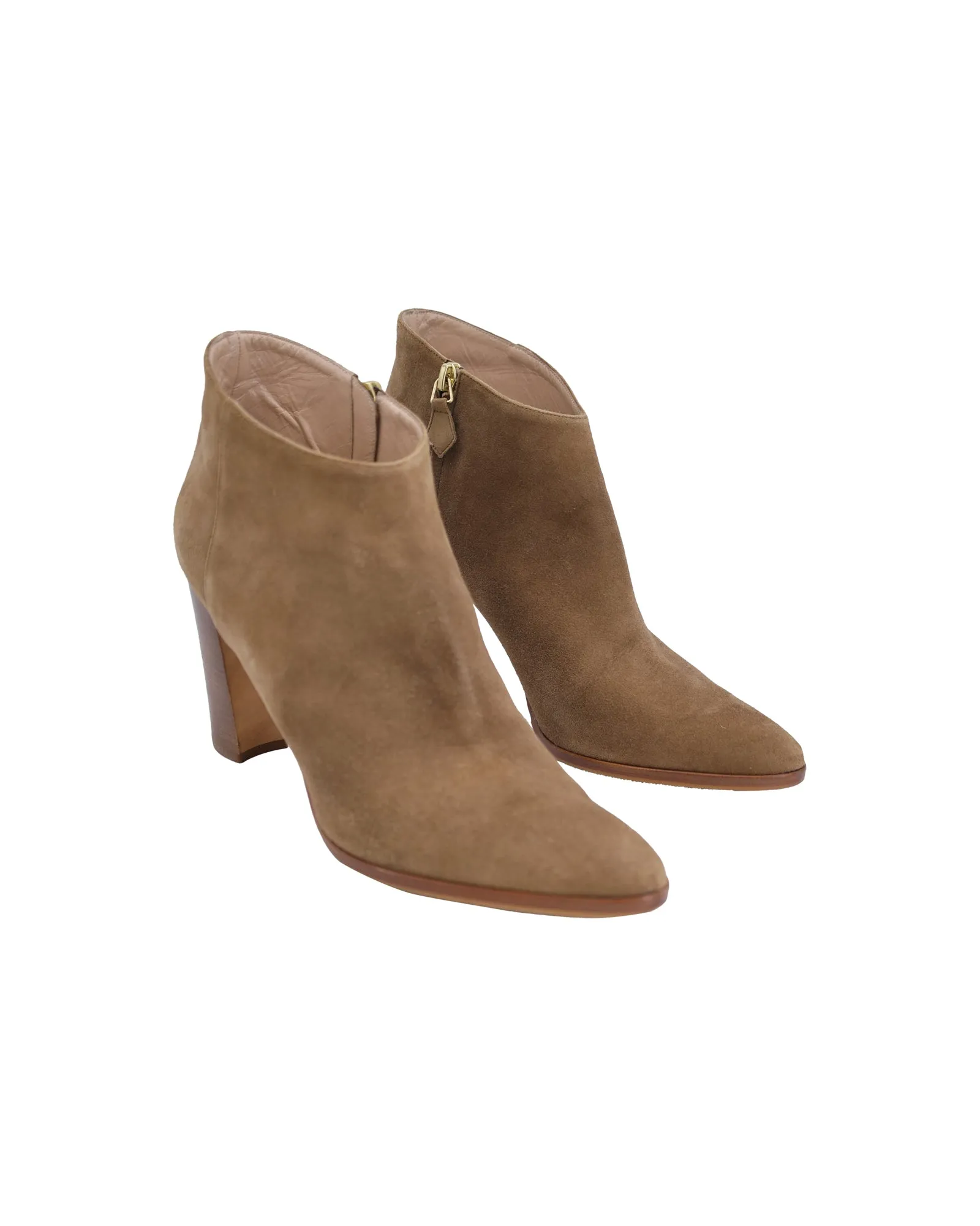 Bottes chelsea Manolo Blahnik Brusta à tige basse en daim marron