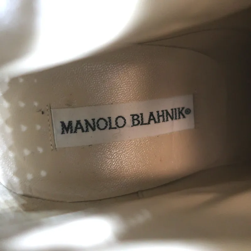 Bottes à lacets Manolo Blahnik en daim noir pointure 38.5 bout pointu petit talon