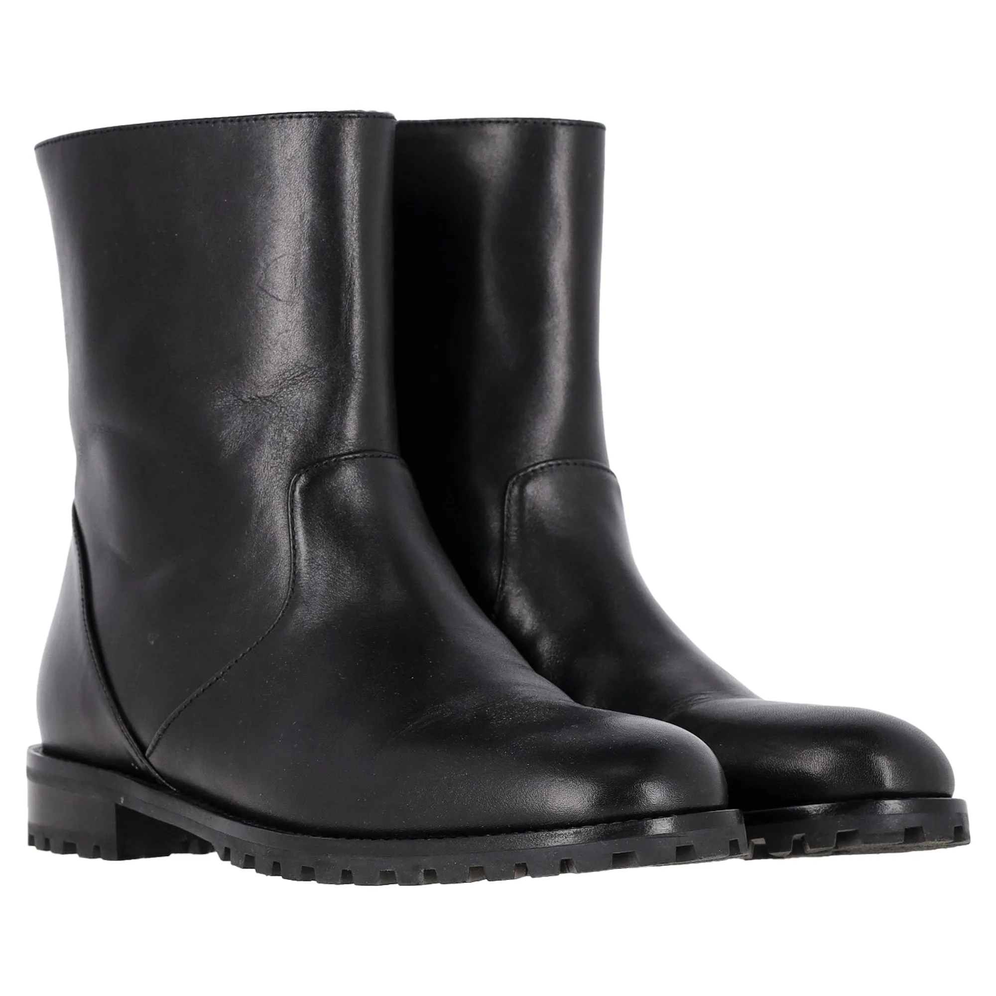 Bottes à la cheville Motosa en cuir de veau noir de Manolo Blahnik