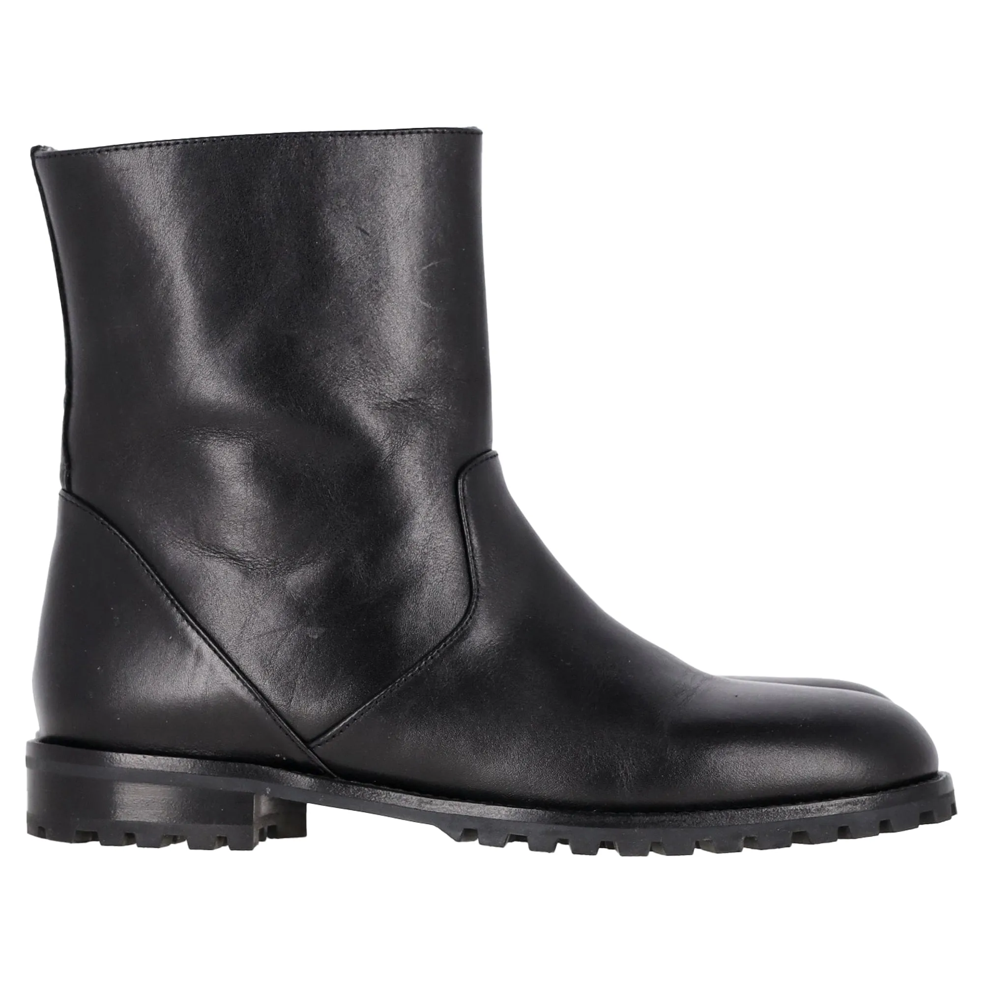 Bottes à la cheville Motosa en cuir de veau noir de Manolo Blahnik
