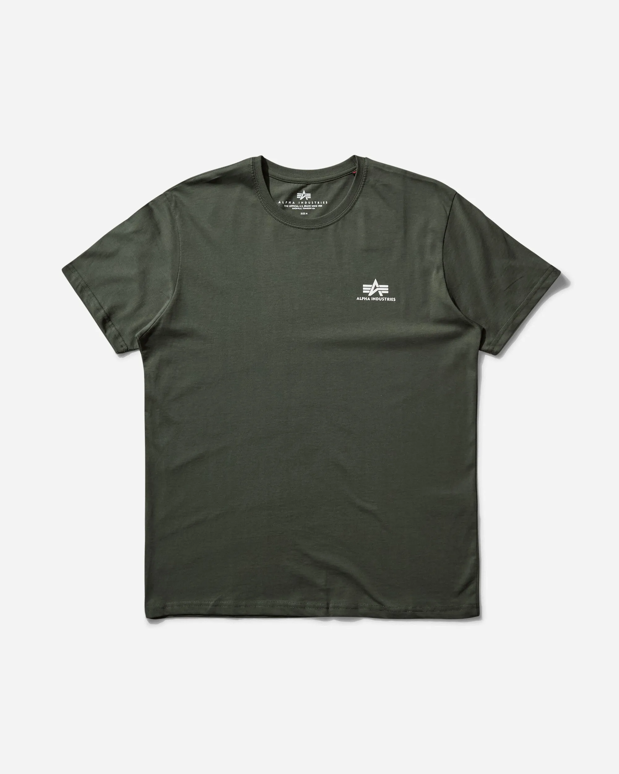 T-shirt basique pour homme avec petit logo - Vert olive foncé