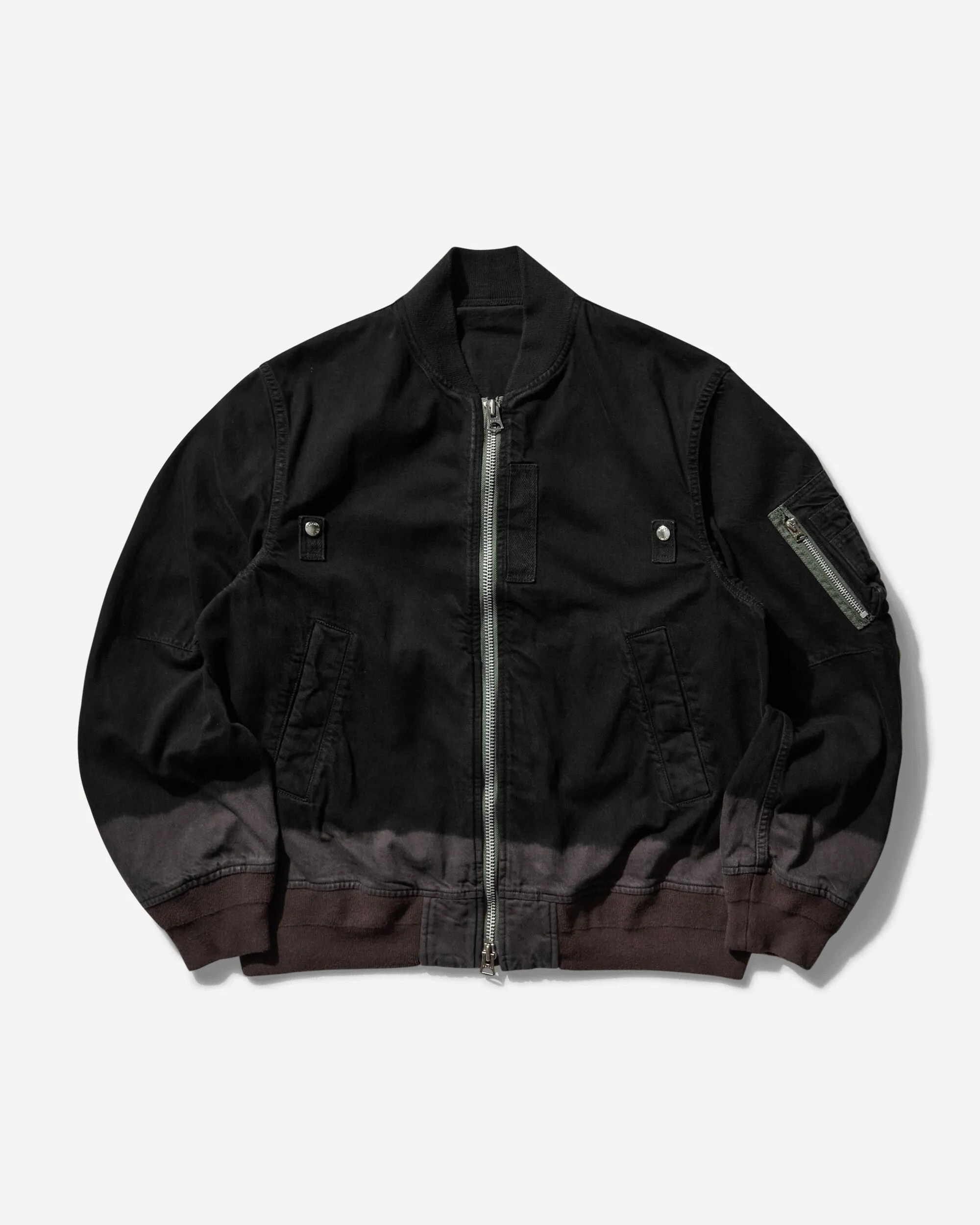 Veste bomber teint en pièce pour homme - Noir