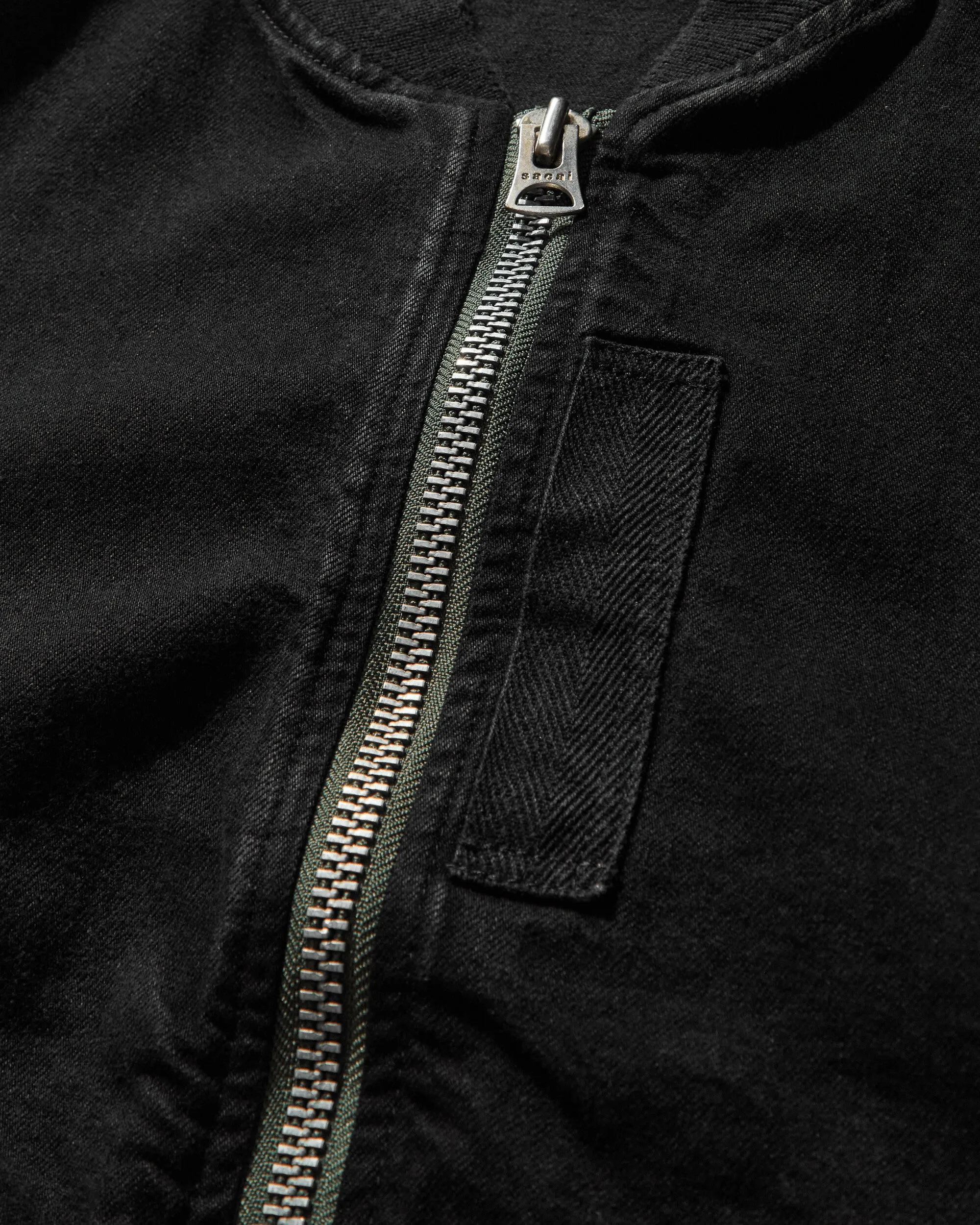 Veste bomber teint en pièce pour homme - Noir