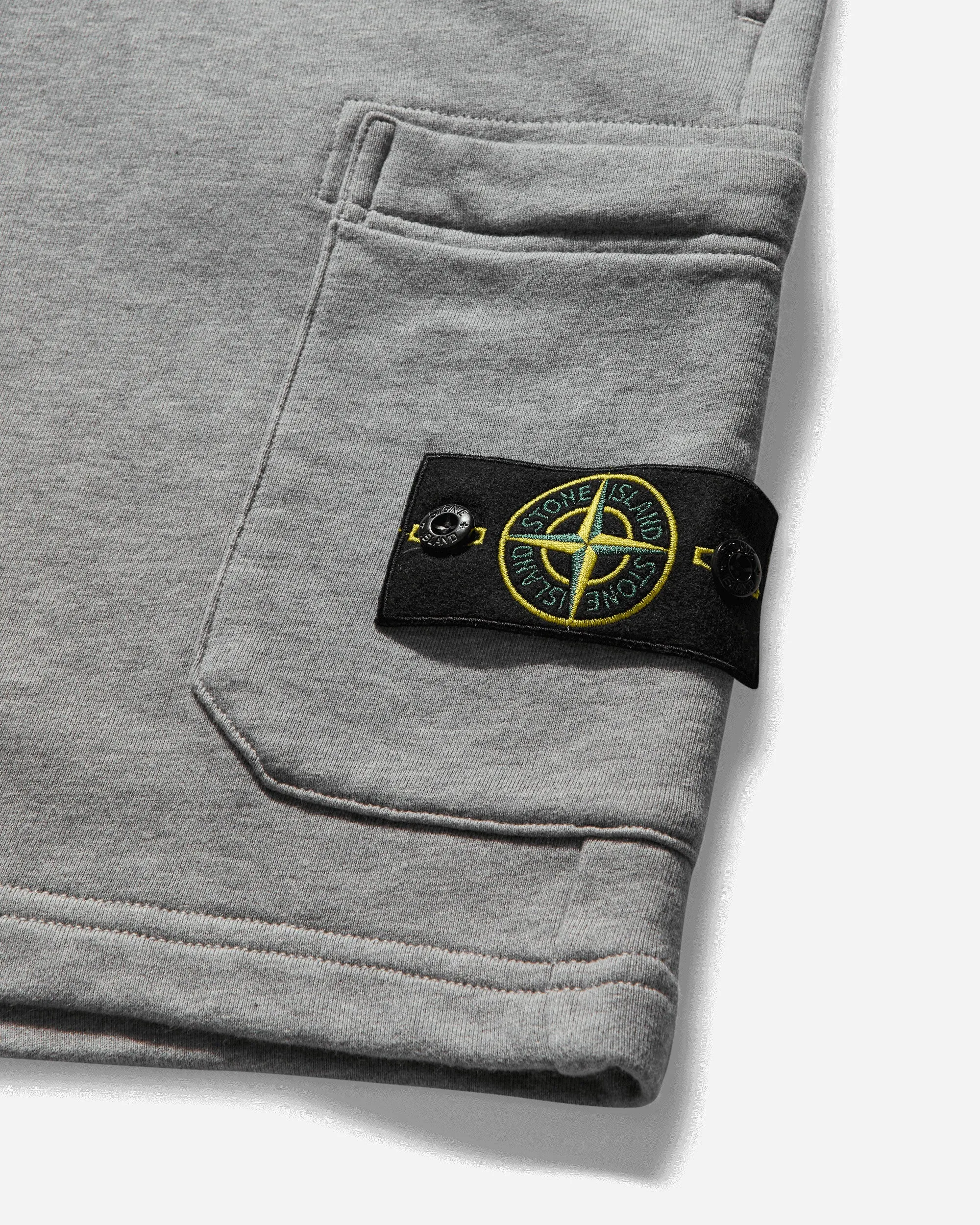 Short en molleton de coton teint vêtement pour homme gris mélangé