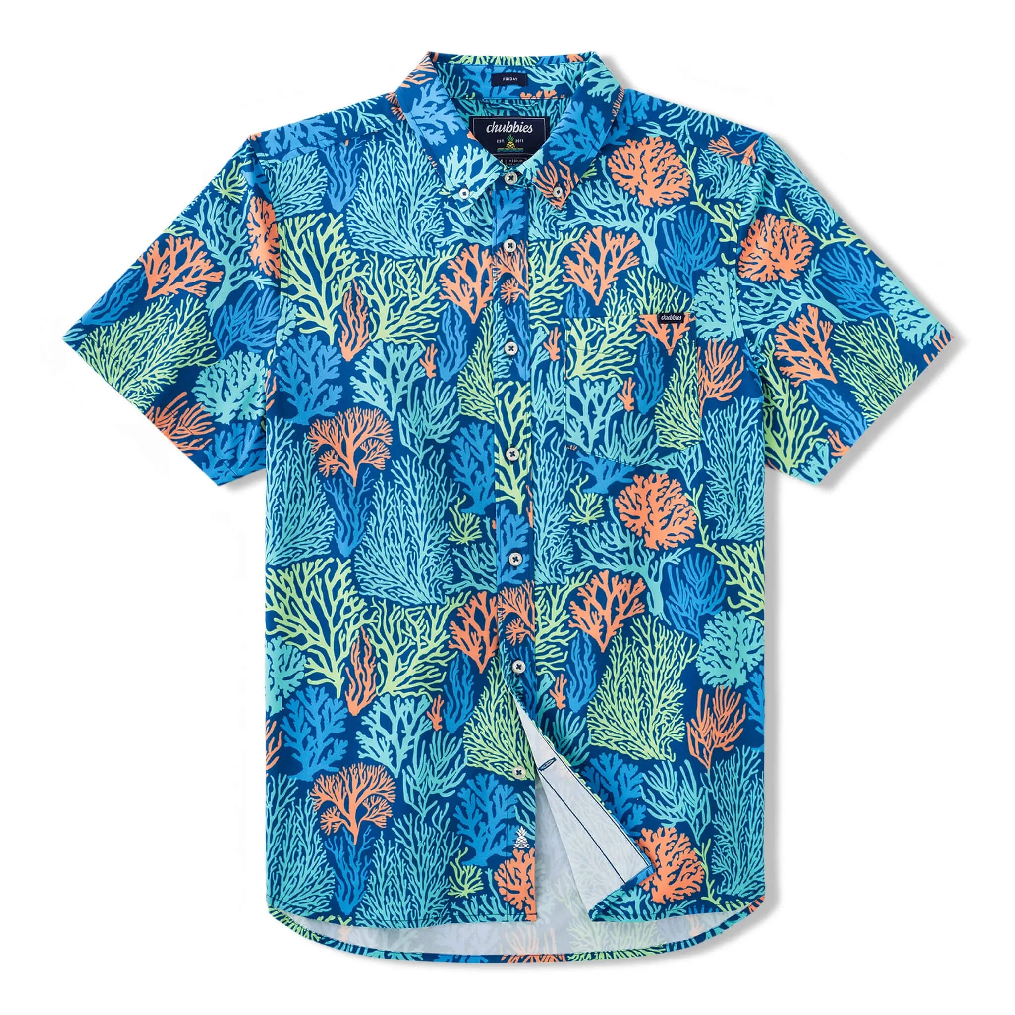 Chemise de sport à manches courtes performante Johnnie-O Chubbies The Coral Quarrel pour homme - Bleu vif