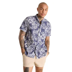 Mens Johnnie-O Chubbies The Floral Estate Short Sleeve Sport Shirt - Navy