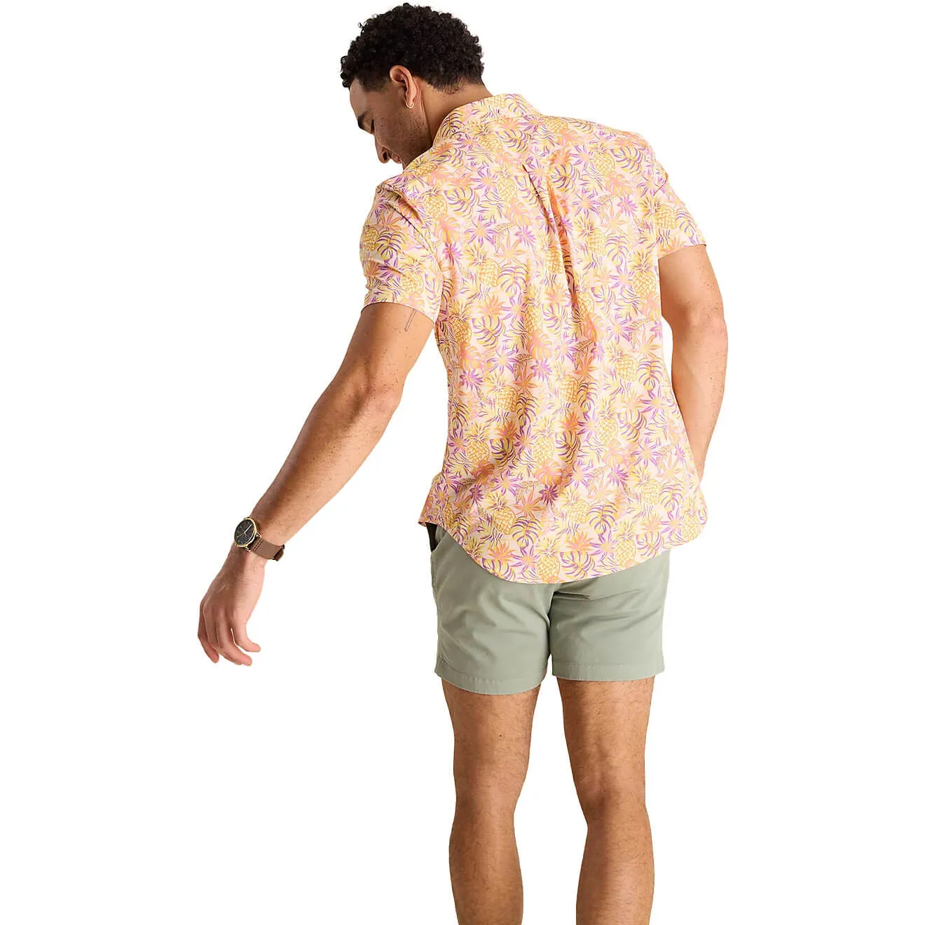 Chemise de sport à manches courtes performance Johnnie-O Chubbies The Fool Me Once pour homme - Orange moyen