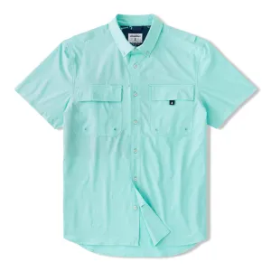 Mens Johnnie-O Chubbies The I See the Foam Short Sleeve Sport Shirt - Teal - Solid