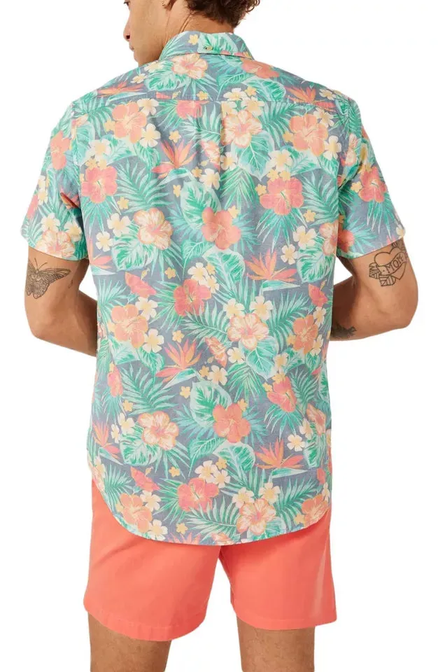 Chemise de sport à manches courtes Johnnie-O Chubbies The Life in Paradise - Marine