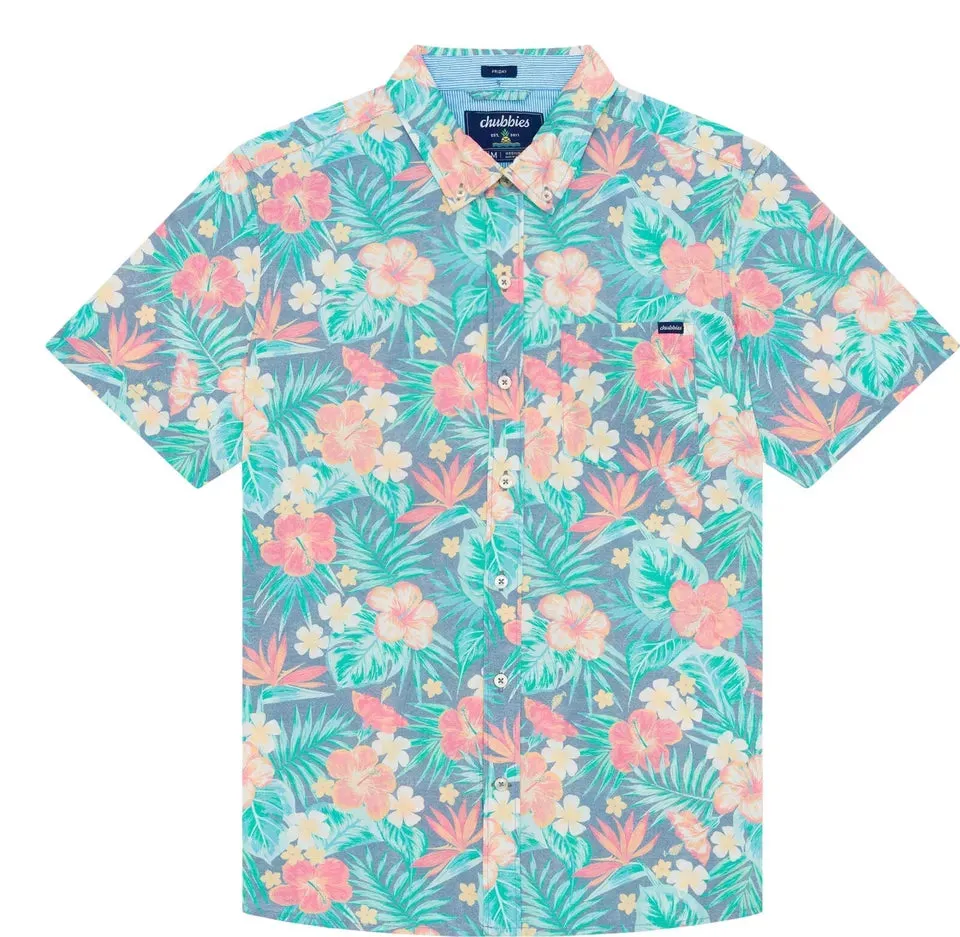 Chemise de sport à manches courtes Johnnie-O Chubbies The Life in Paradise - Marine