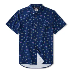 Mens Johnnie-O Chubbies The Margarita Monday Short Sleeve Sport Shirt - Navy
