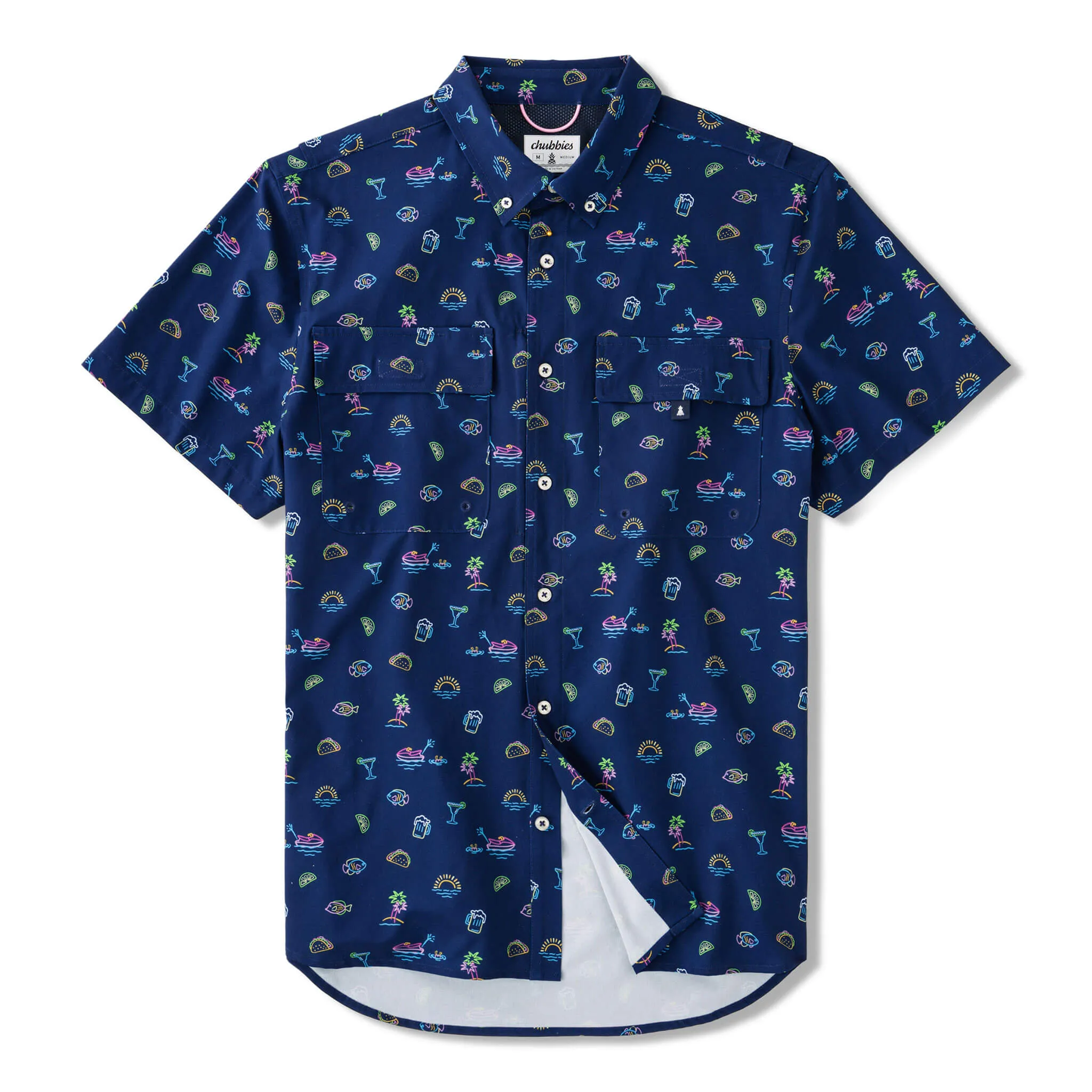 Chemise de sport à manches courtes Johnnie-O Chubbies The Margarita Monday - Marine