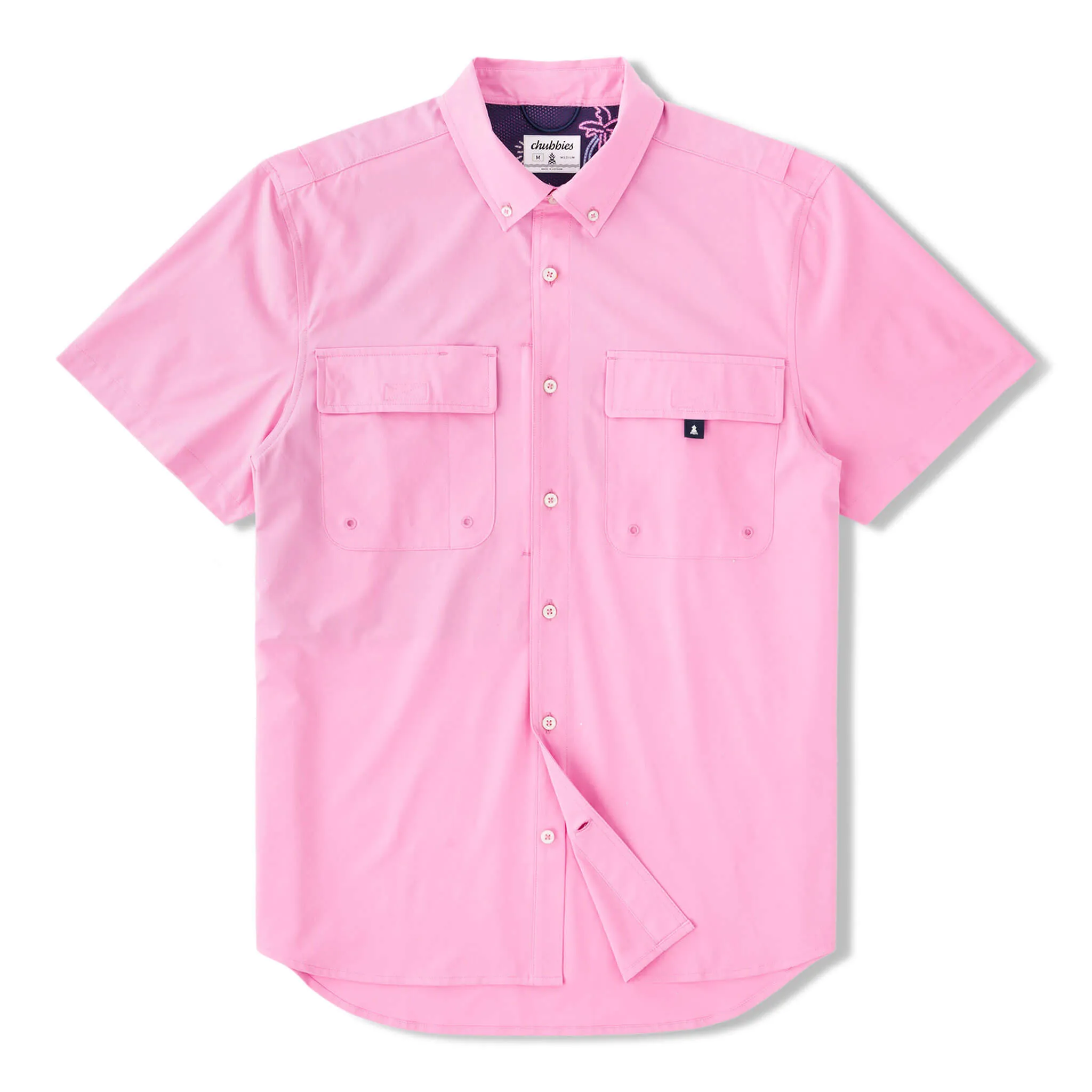 Chemise de sport à manches courtes Johnnie-O Chubbies The Pink n' Proud - Rose moyen
