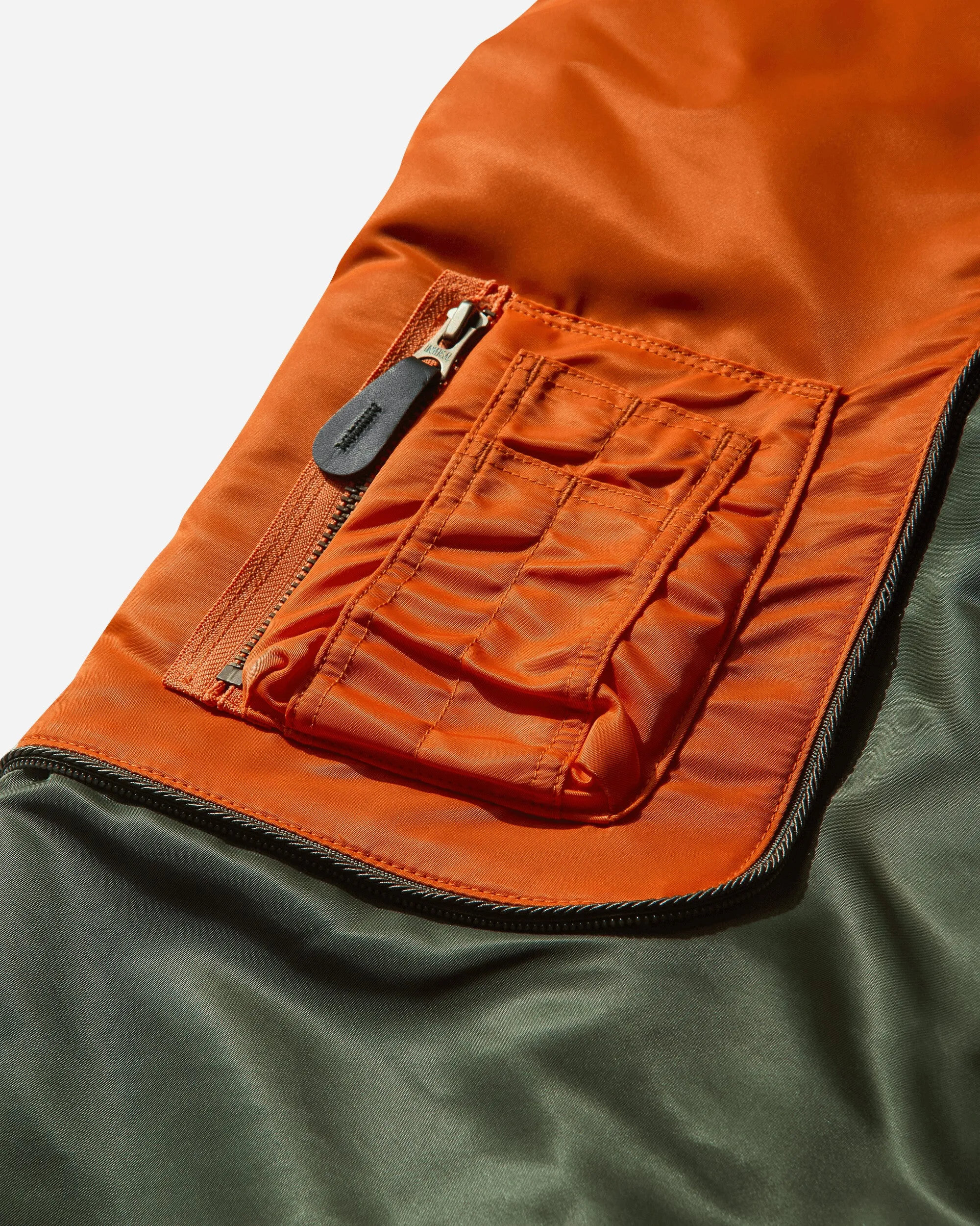 Veste bomber MA-1 en nylon pour hommes couleur kaki