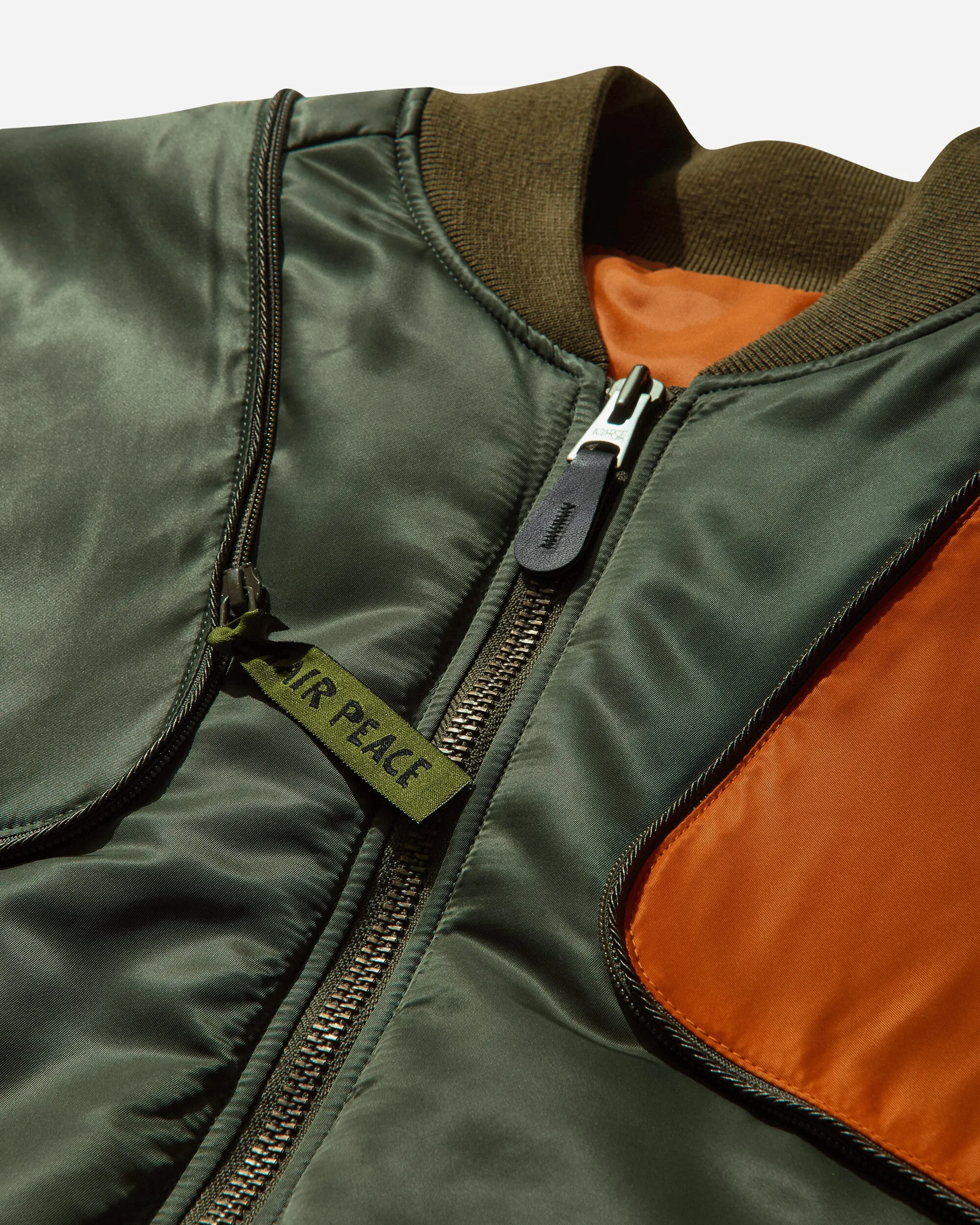 Veste bomber MA-1 en nylon pour hommes couleur kaki