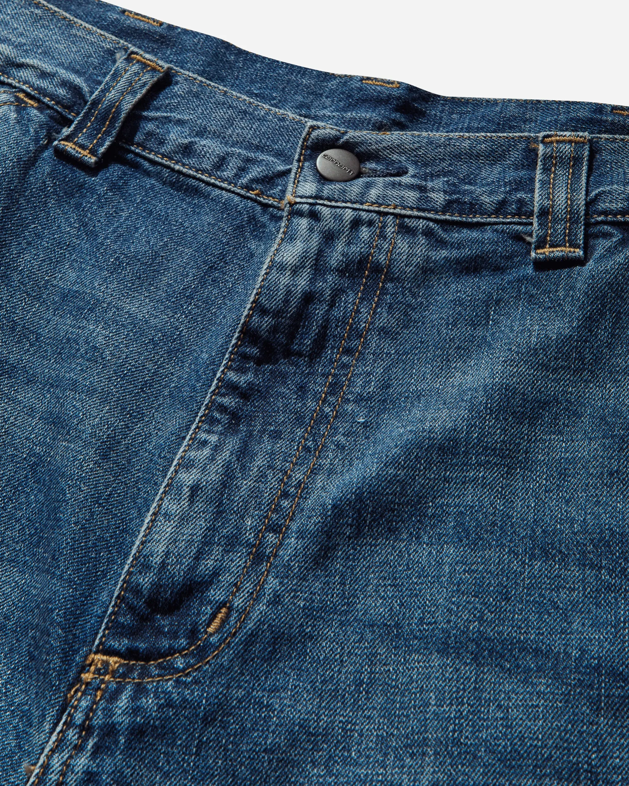 Short de sport homme genou unique bleu (lavage usé foncé)