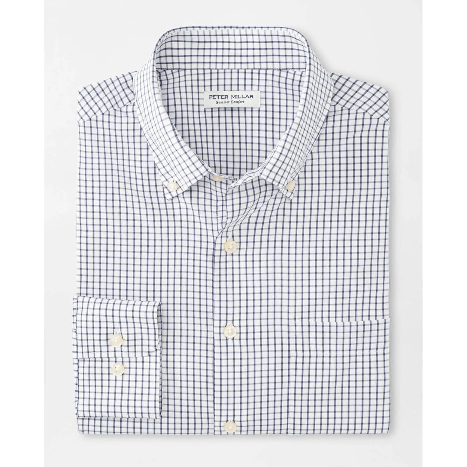 Chemise de sport classique ajustée Peter Millar Hanford Performance Twill - Marine