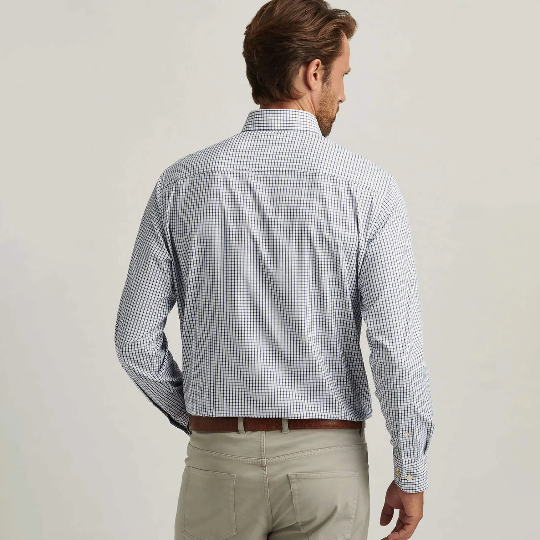 Chemise de sport classique ajustée Peter Millar Hanford Performance Twill - Marine