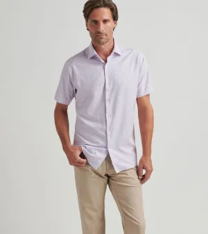 Mens Peter Millar Peter Millar Men's Hudson Performance Poplin Sport Shirt - Palmer Pink