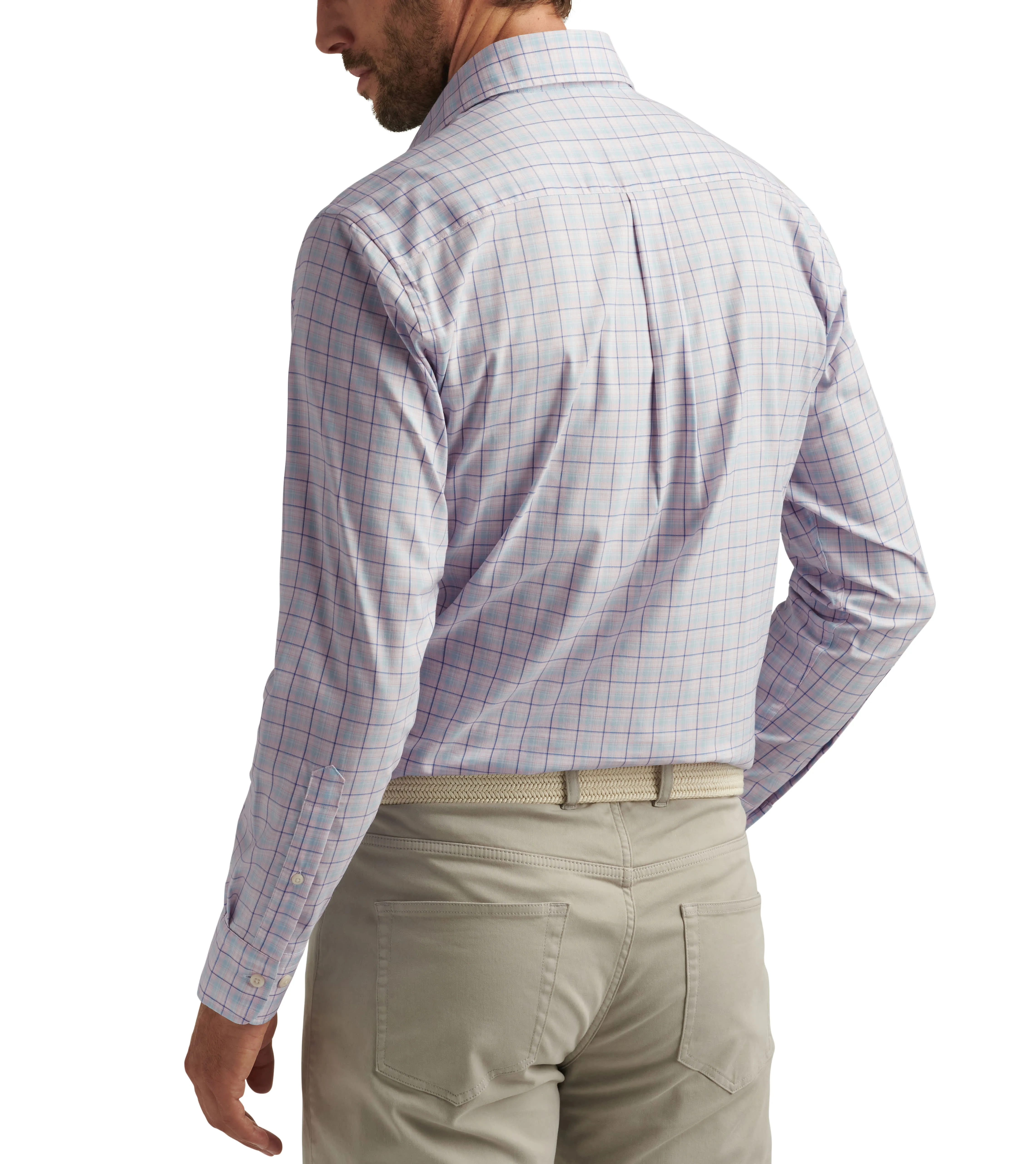 Chemise de sport légère Huron Crown en coton extensible Peter Millar pour hommes - Rose Palmer