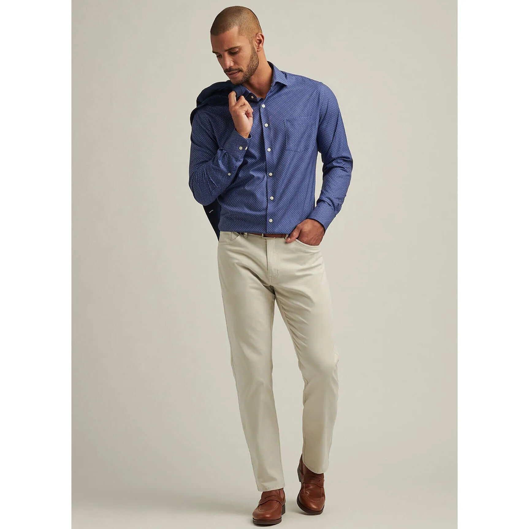 Chemise de sport en popeline performante Winnipeg pour hommes Peter Millar - Azurite