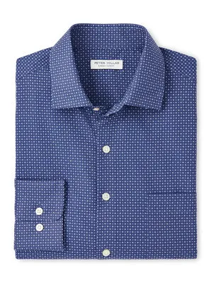 Chemise de sport en popeline performante Winnipeg pour hommes Peter Millar - Azurite