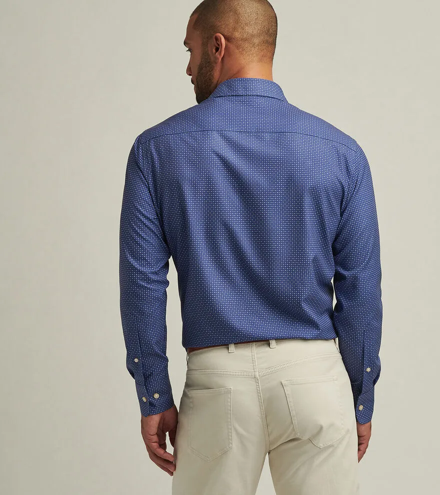 Chemise de sport en popeline performante Winnipeg pour hommes Peter Millar - Azurite