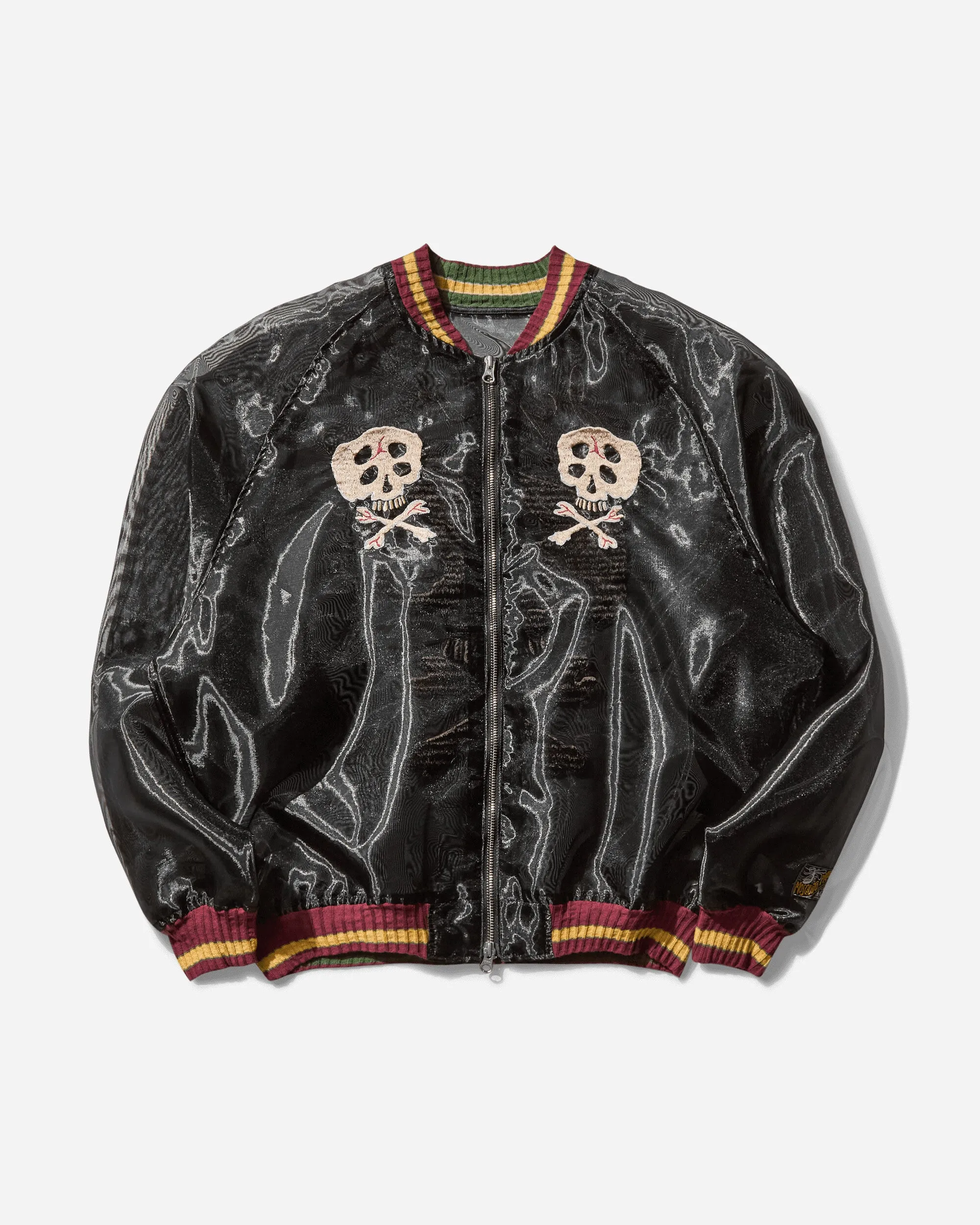 Veste souvenir en perles transparentes pour homme (Crâne de pluie) Noir