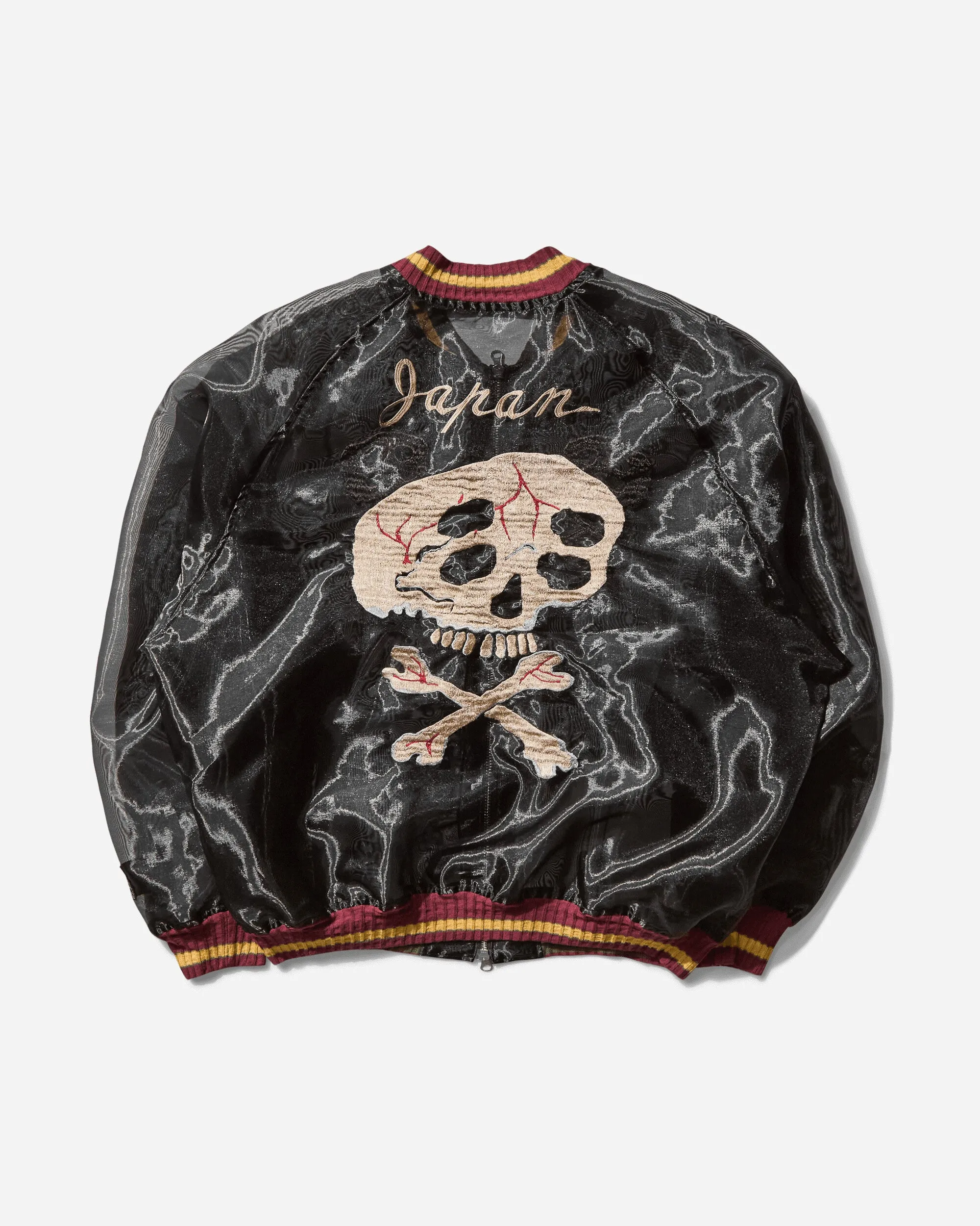 Veste souvenir en perles transparentes pour homme (Crâne de pluie) Noir