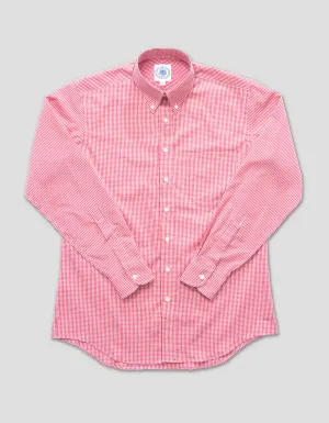 MINI CHECK LONG SLEEVE SHIRT - RED/WHITE