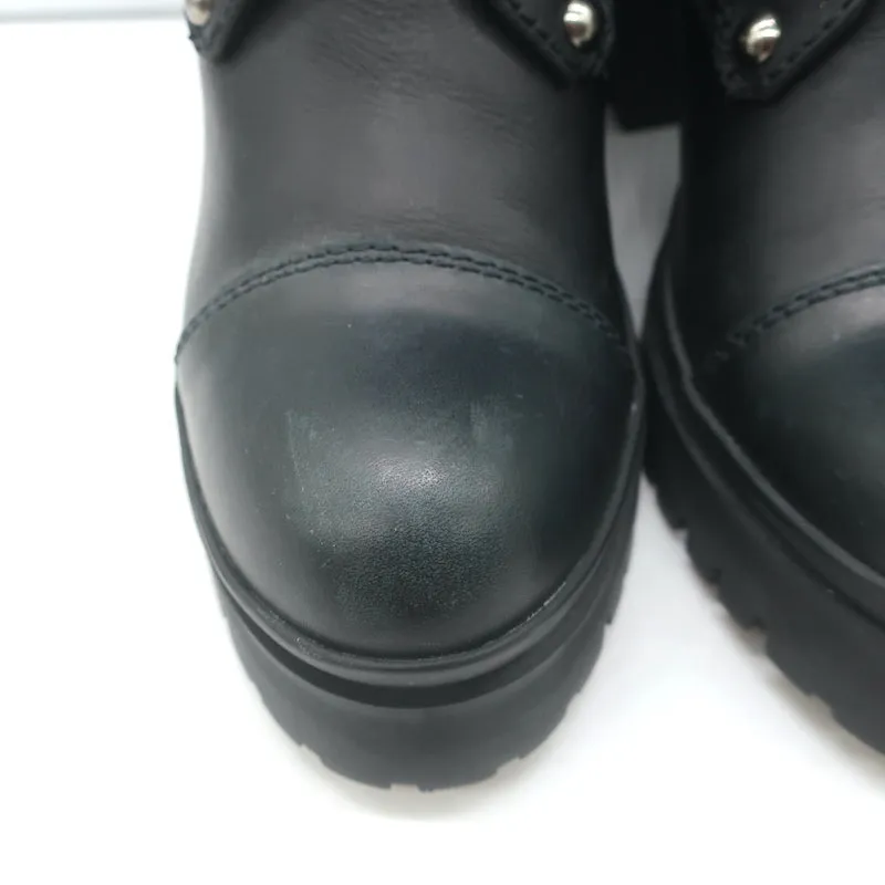 Miu Miu Nevermind Bottes de combat à cristaux Cuir noir Taille 35.5