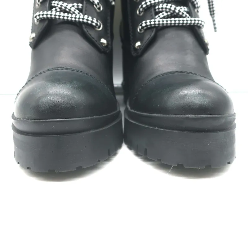 Miu Miu Nevermind Bottes de combat à cristaux Cuir noir Taille 35.5
