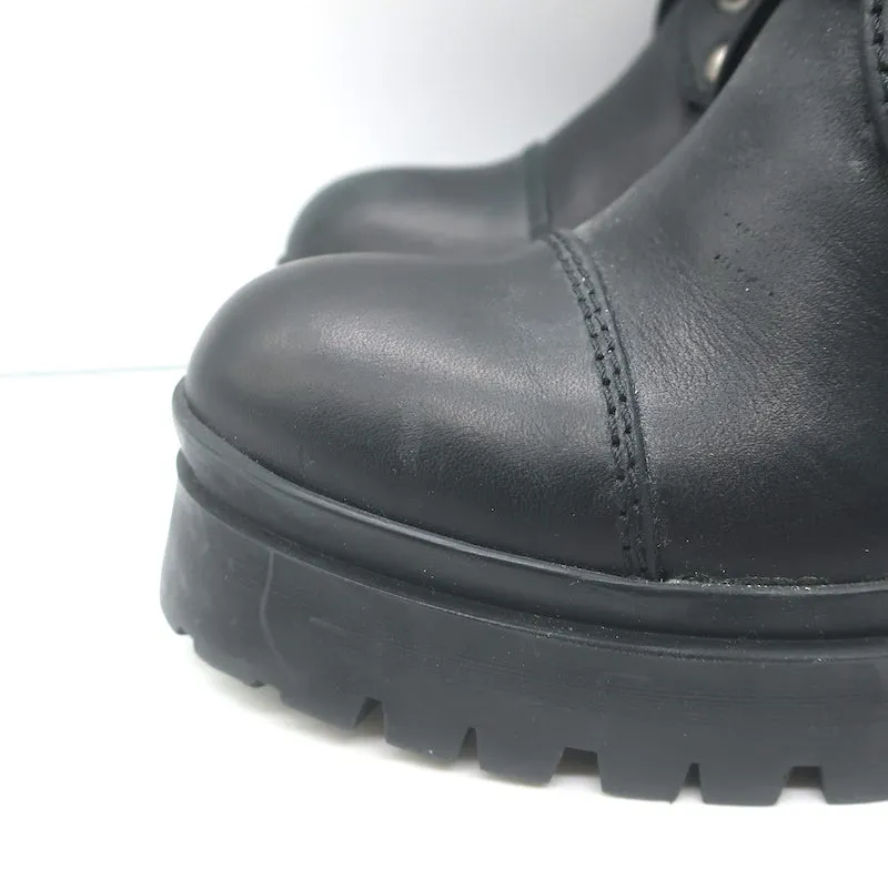 Miu Miu Nevermind Bottes de combat à cristaux Cuir noir Taille 35.5