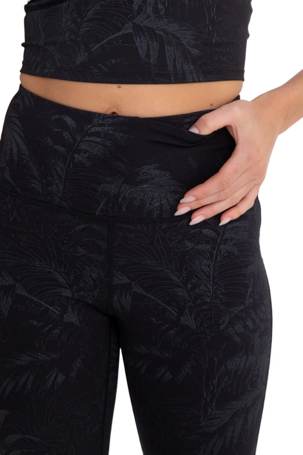 Mono B APH3069 Leggings taille haute à motifs tropicaux imprimés foil