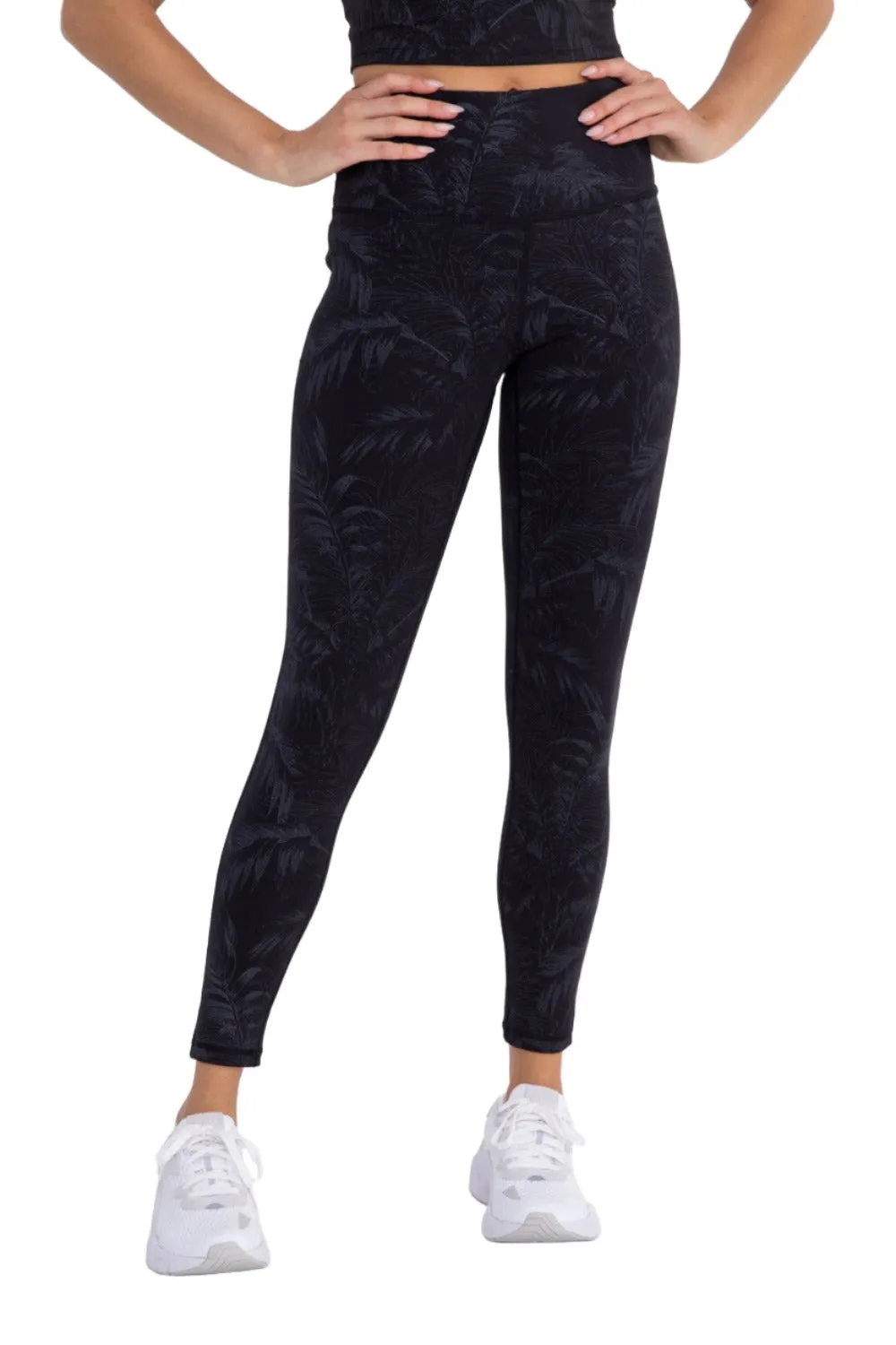 Mono B APH3069 Leggings taille haute à motifs tropicaux imprimés foil