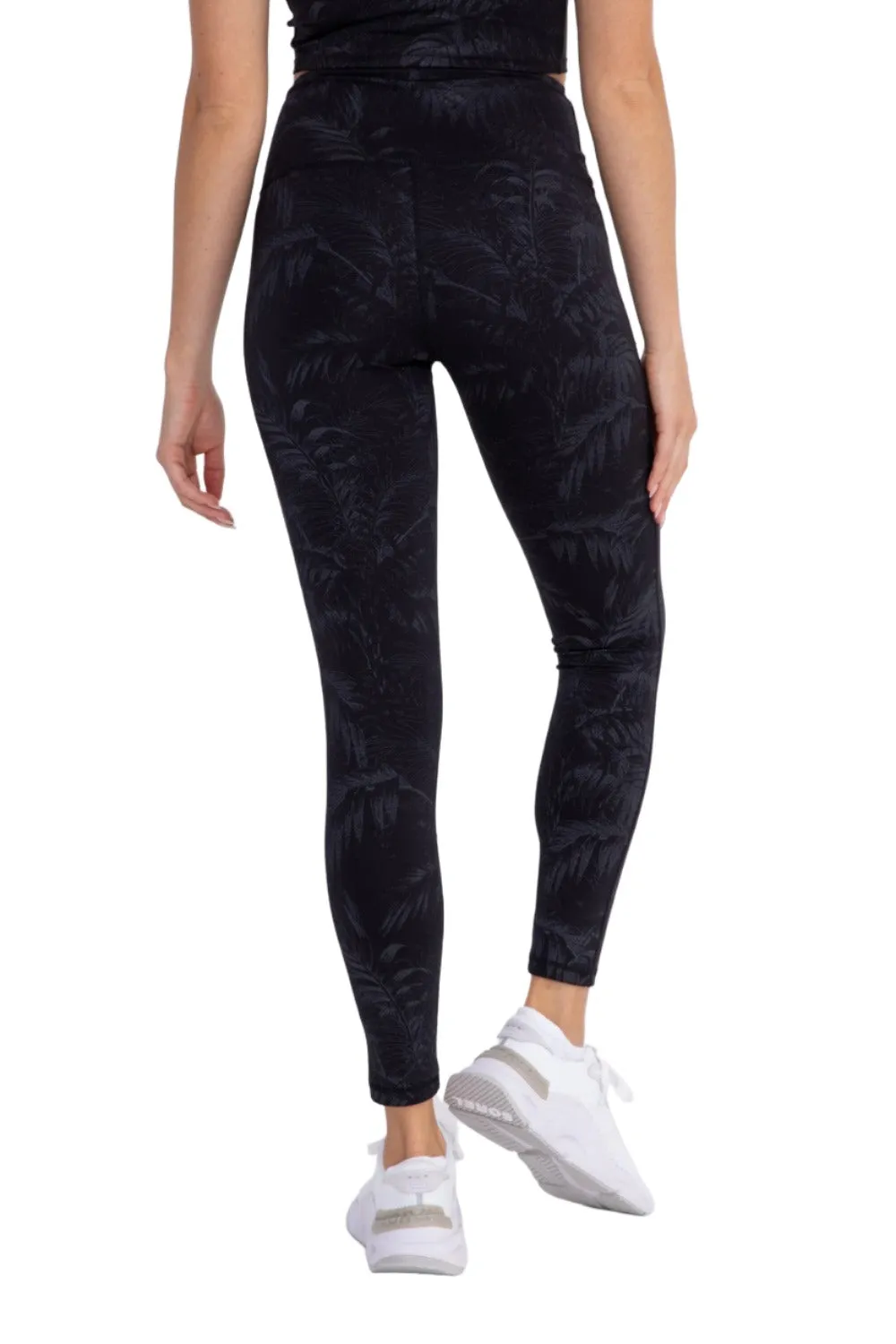 Mono B APH3069 Leggings taille haute à motifs tropicaux imprimés foil