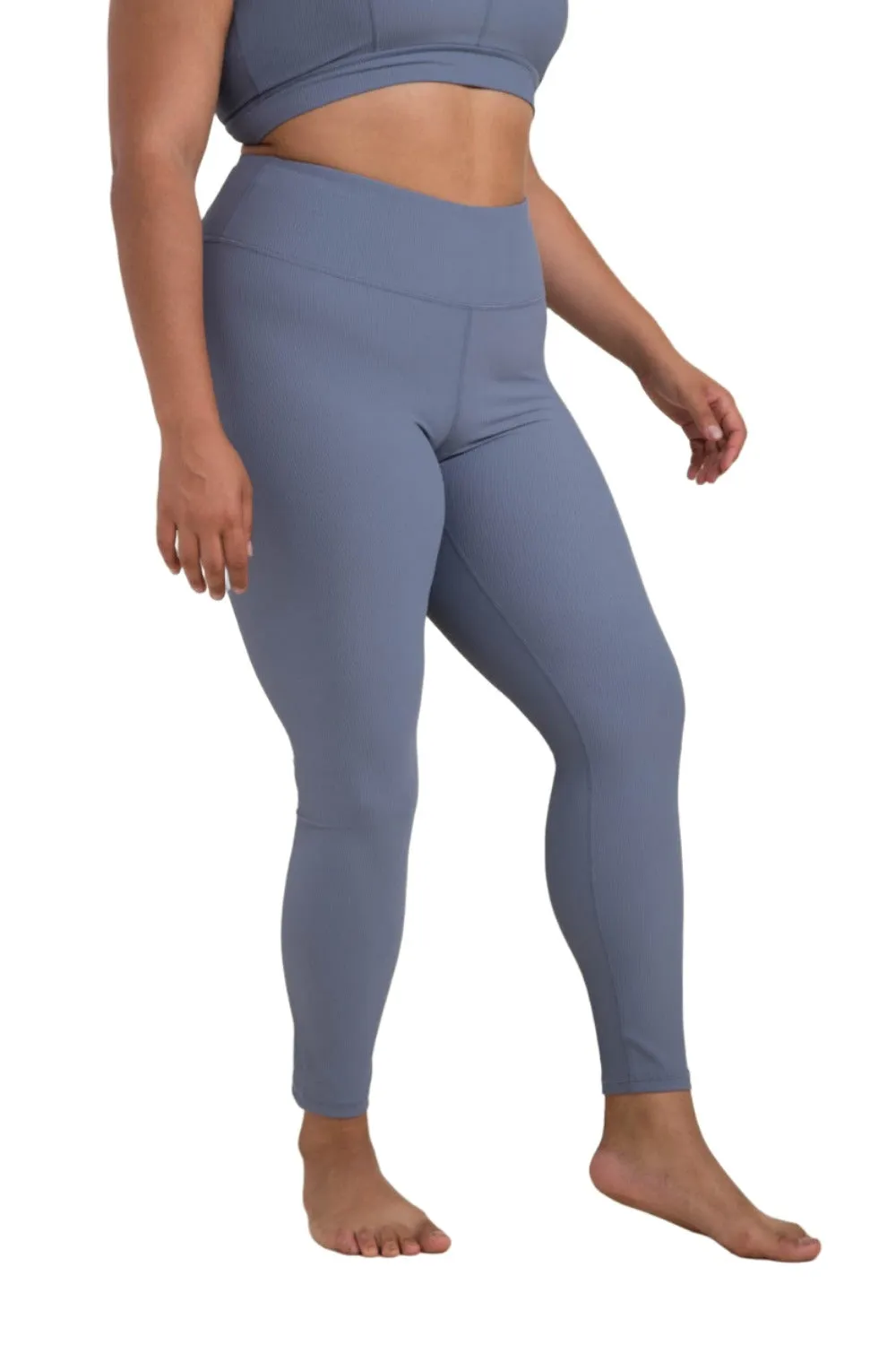 Mono B BRONZE - Leggings taille haute en micro-côtes mélange Lycra APH3091 Plus