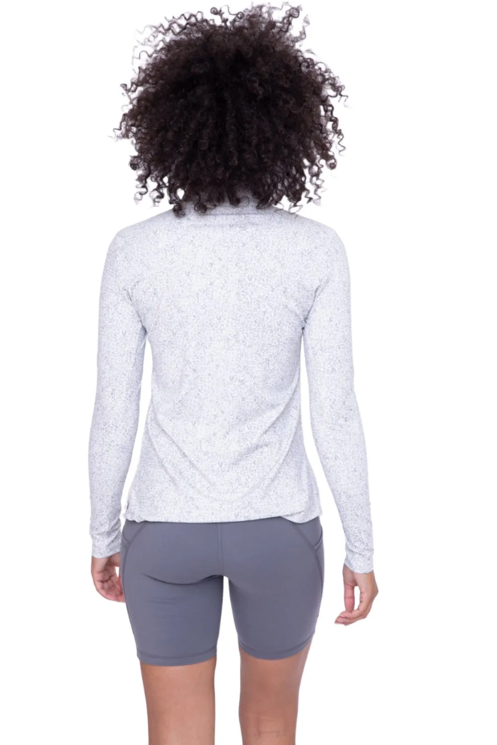 Haut à manches longues ajusté avec demi-zipper Mono B AT-A1150
