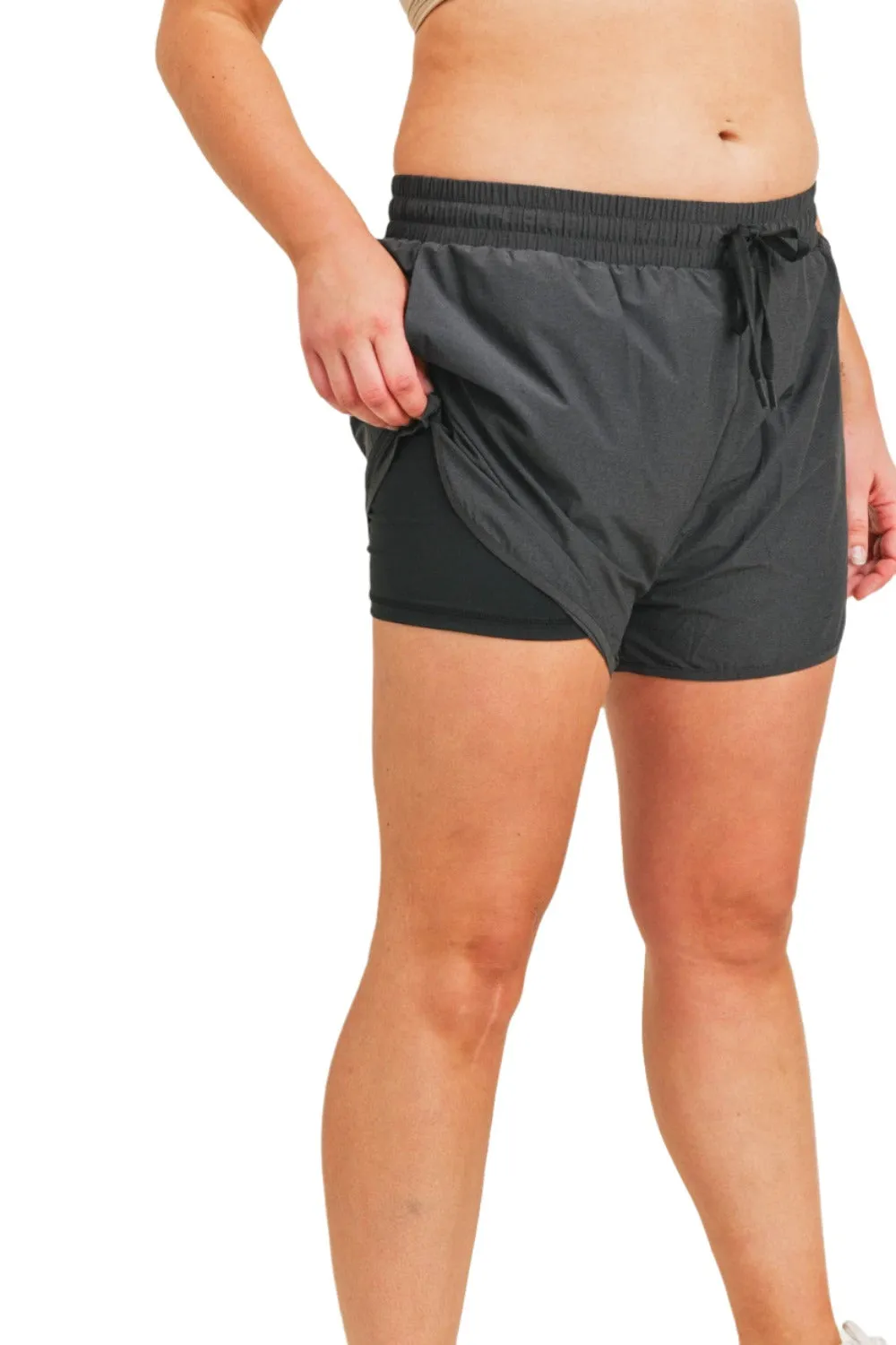 Shorty Double Dauphin à Taille Haute Mono B APH2982