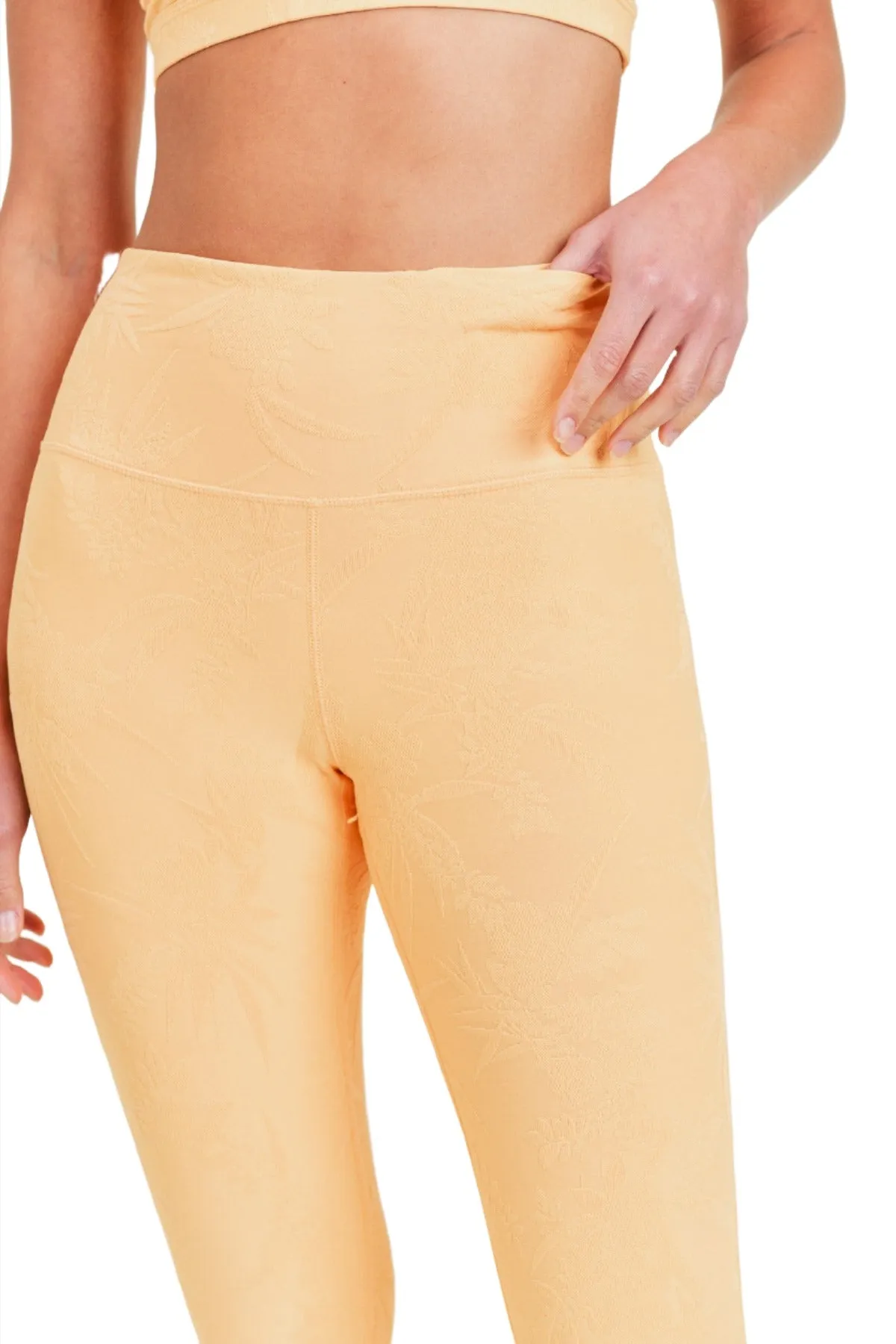 Legging taille haute à motifs floraux Jacquard Mono B APH8073