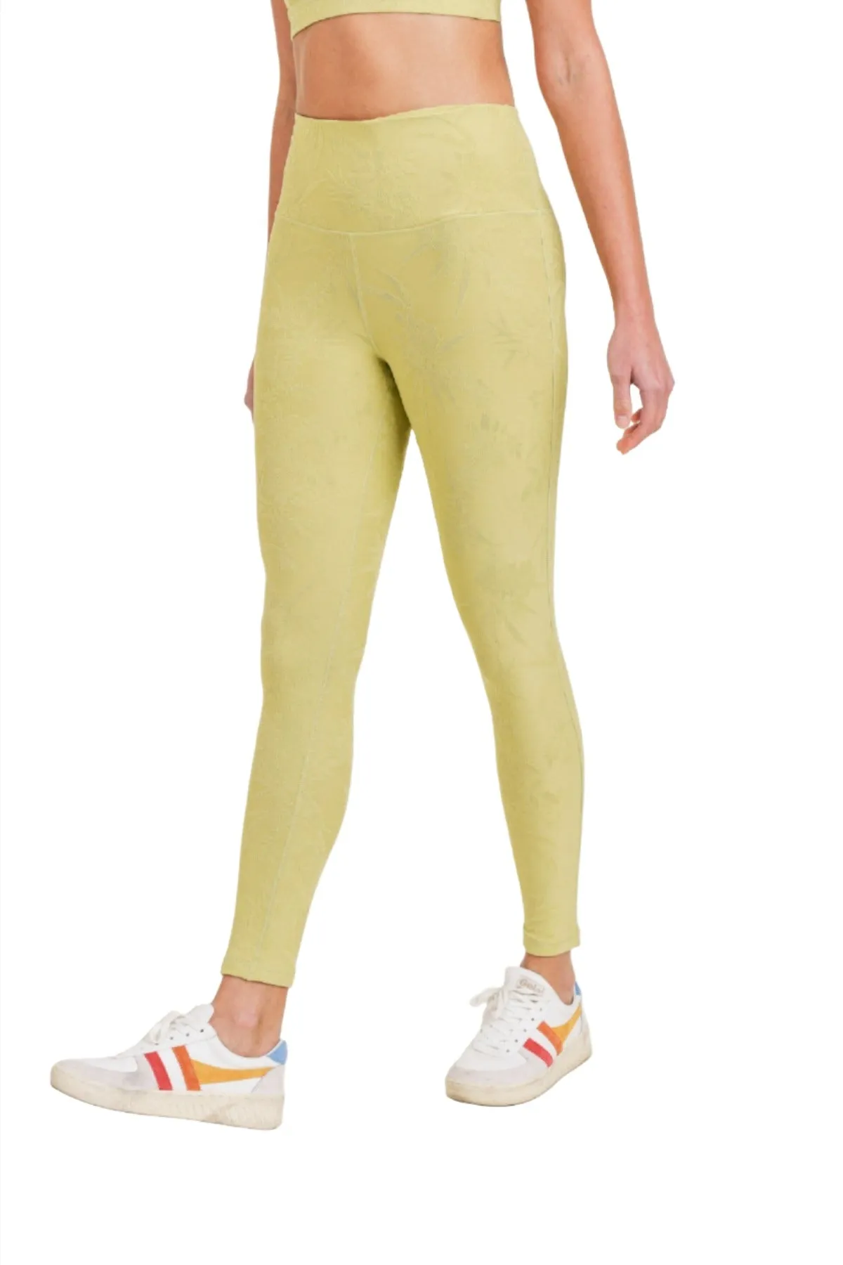 Legging taille haute à motifs floraux Jacquard Mono B APH8073
