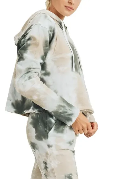 Mono B Tie Dye Jacquard Hoodie court KT11687