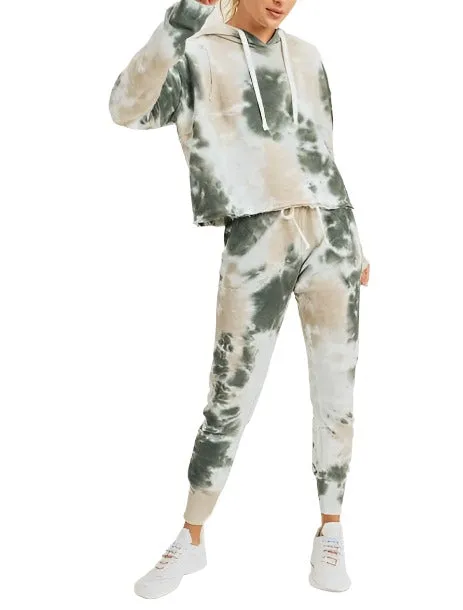 Mono B Tie Dye Jacquard Hoodie court KT11687
