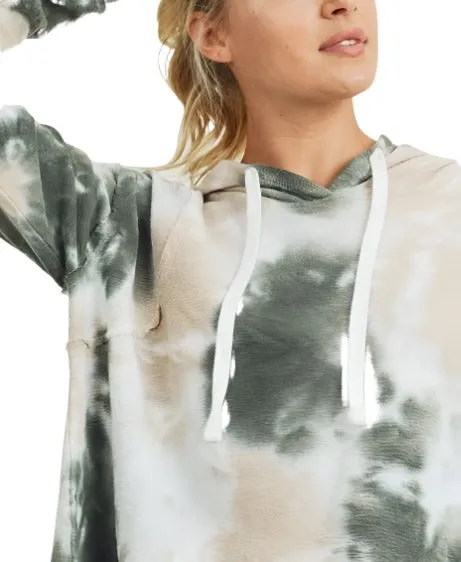 Mono B Tie Dye Jacquard Hoodie court KT11687