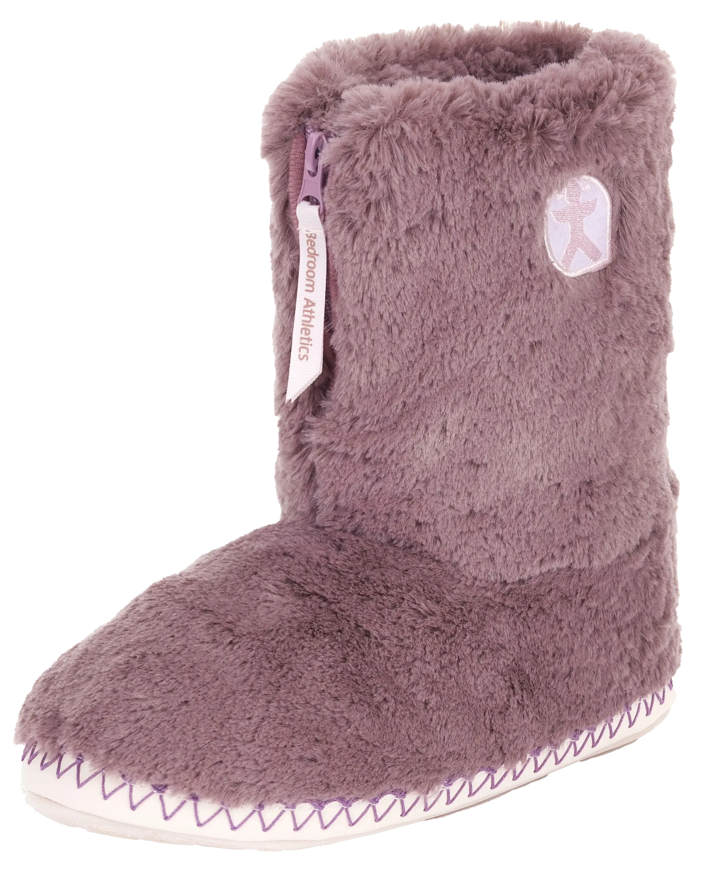Bottes pantoufles en fausse fourrure Monroe en aquarelle et rose poussiéreux