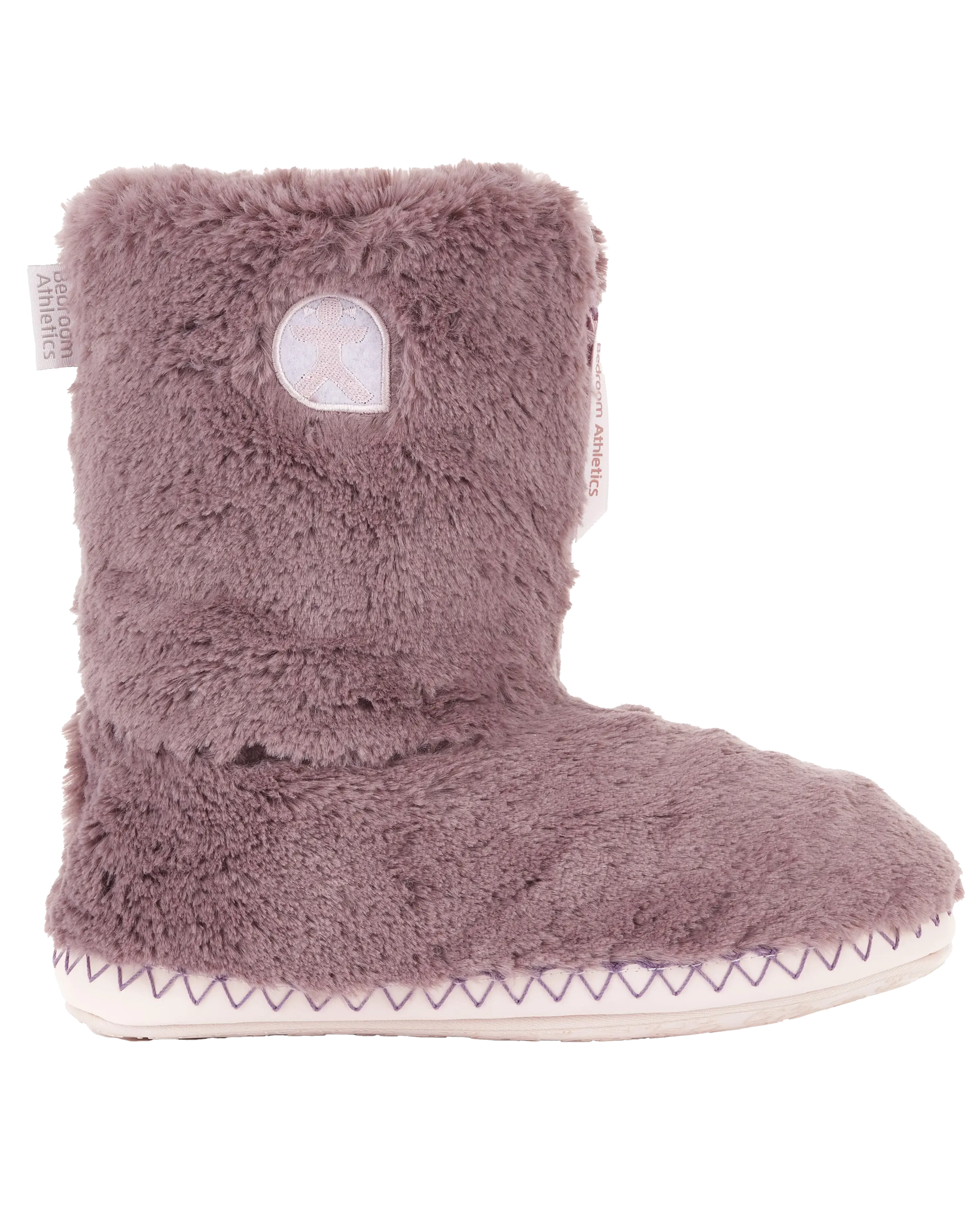 Bottes pantoufles en fausse fourrure Monroe en aquarelle et rose poussiéreux